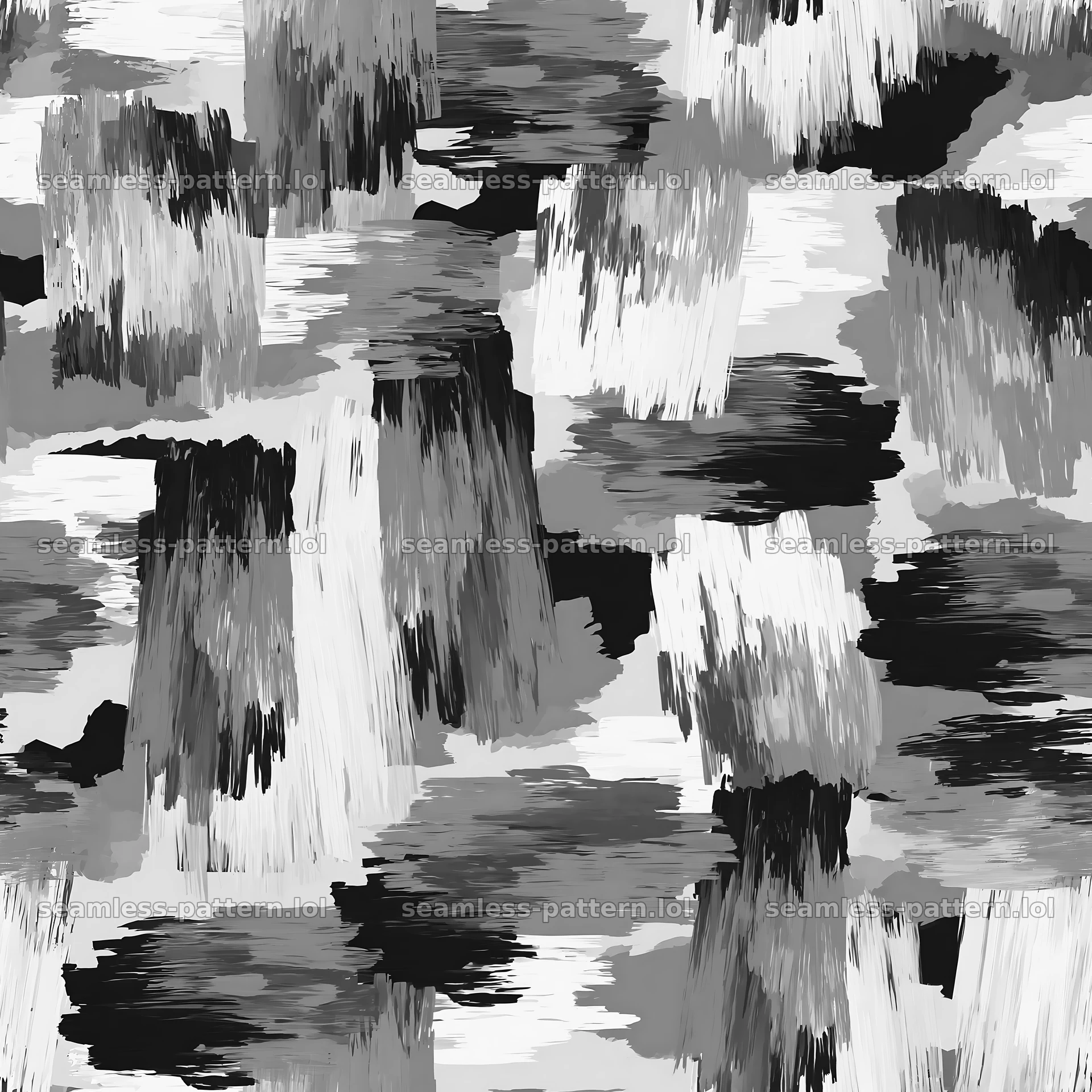 Seamless fashion camouflage brushstroke pattern in monochrome — seamless tileable pattern