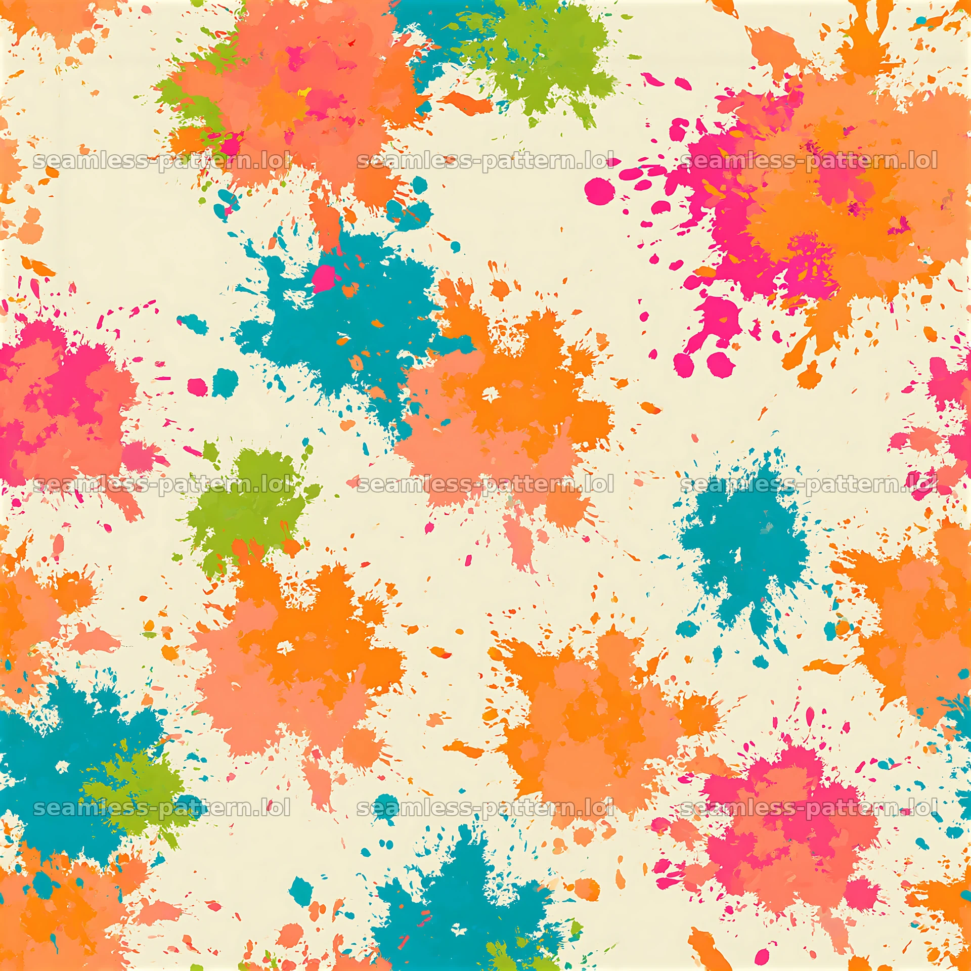 Cheerful color splashes seamless pattern with vibrant splashes of paint — seamless tileable pattern at 8192x8192