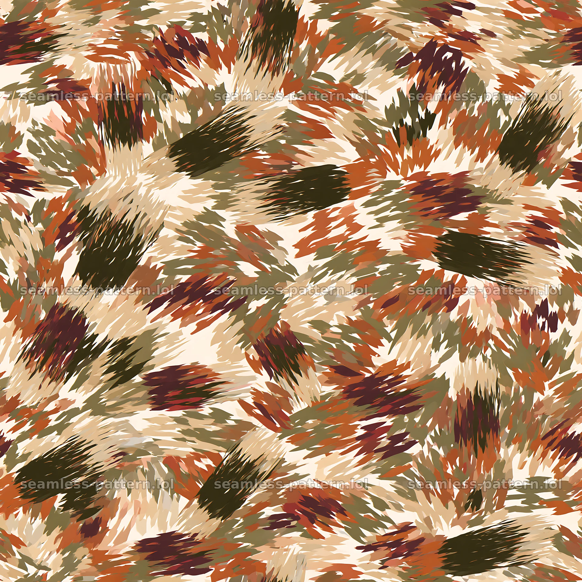Seamless desert camouflage brushstroke pattern — seamless tileable pattern