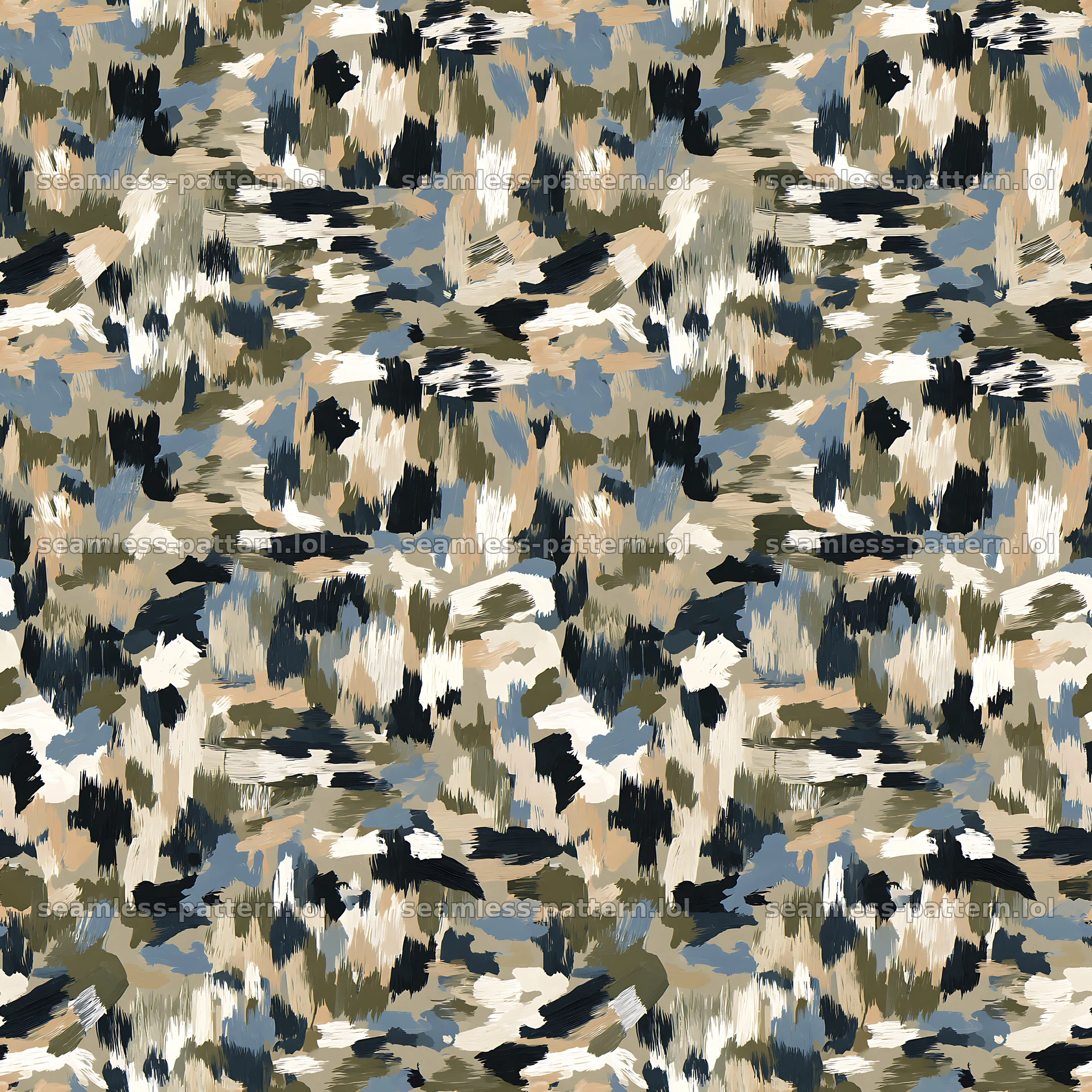 Seamless camouflage brushstroke pattern for fabric and wallpaper — seamless tileable pattern
