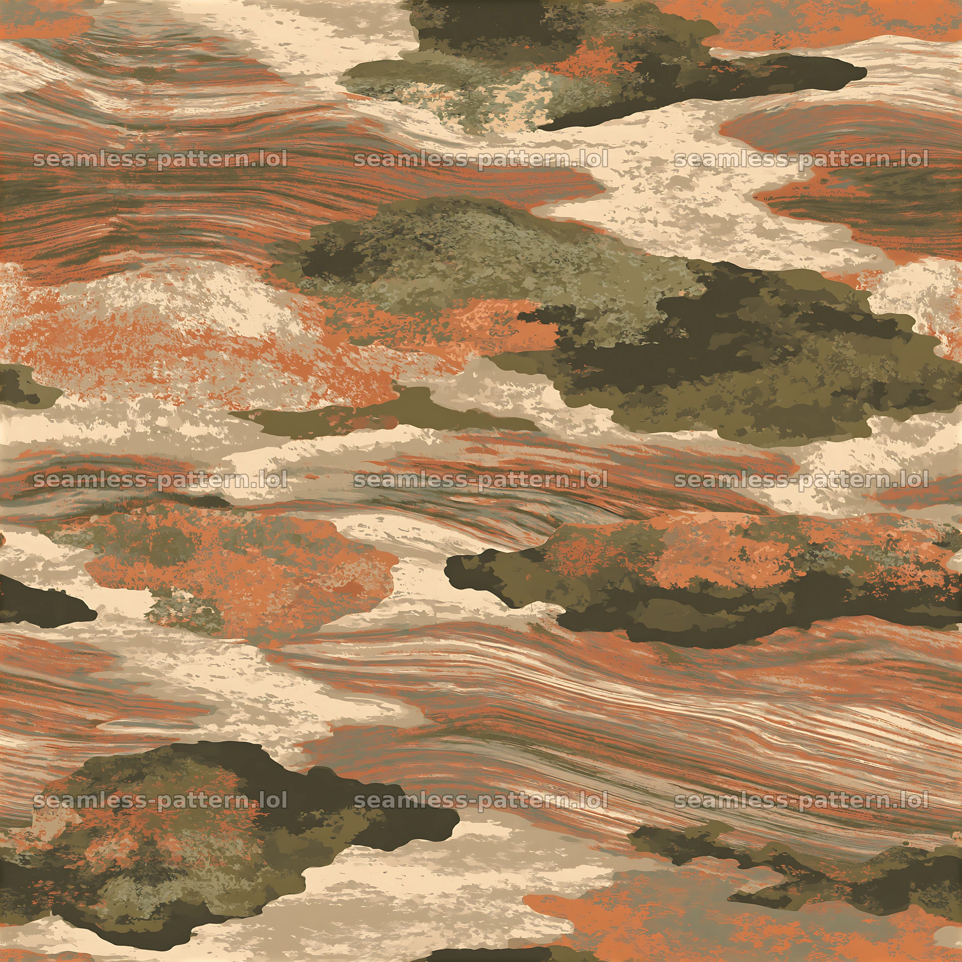 Seamless camouflage pattern with marbled earth textures — seamless tileable pattern at 8192x8192