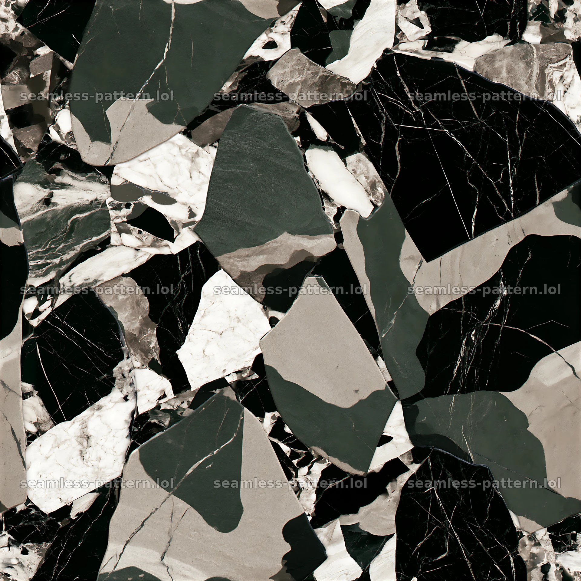 Seamless camouflage marble pattern with bold colors and shapes — seamless tileable pattern at 8192x8192