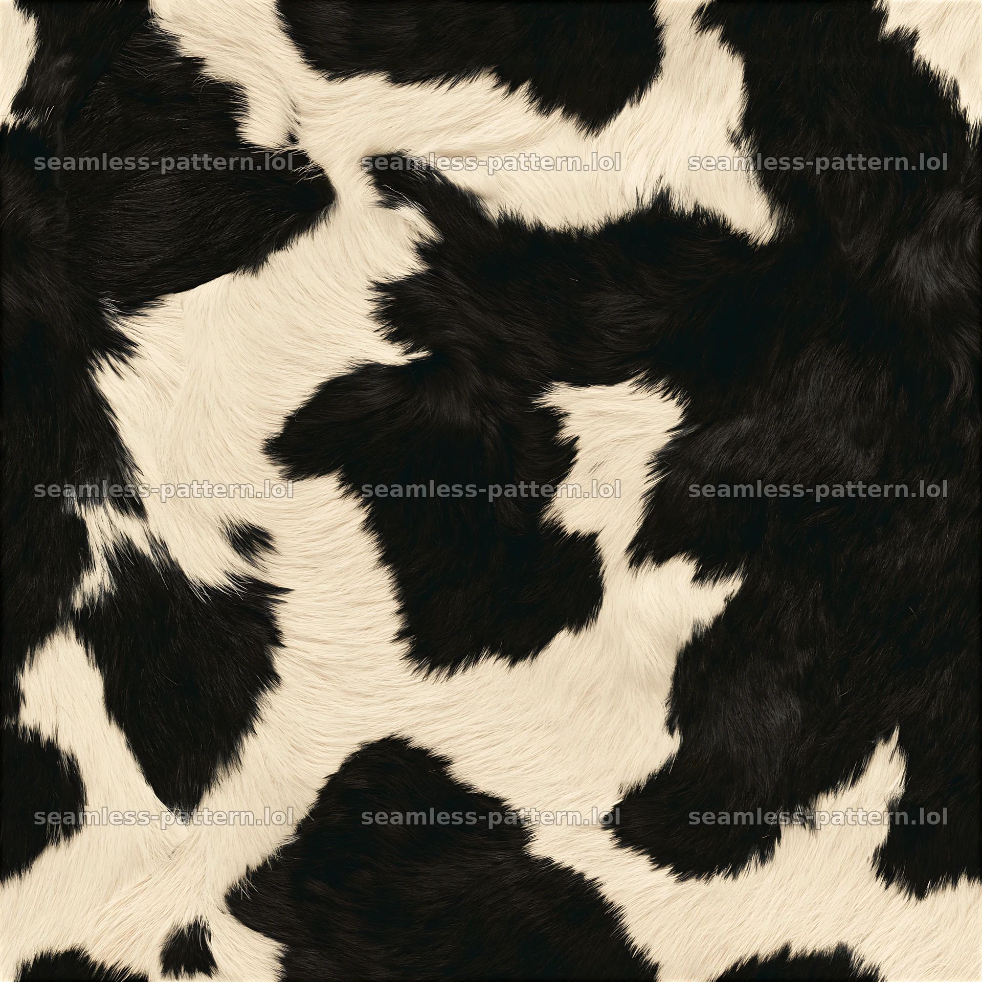 Seamless cream and black cowhide repeat pattern design — seamless tileable pattern at 8192x8192