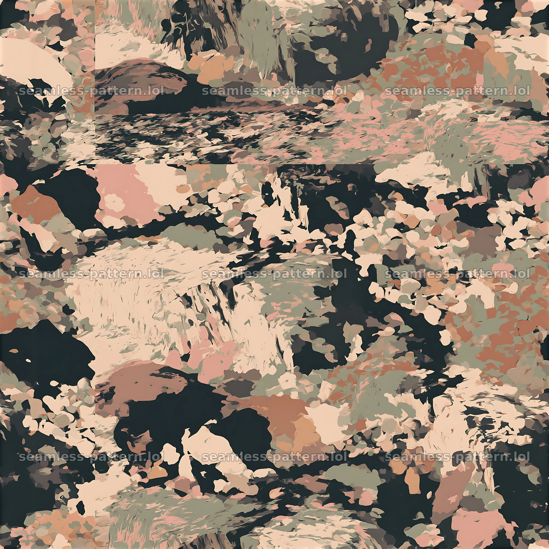 Seamless camouflage pattern with rocky terrain colors — seamless tileable pattern at 8192x8192
