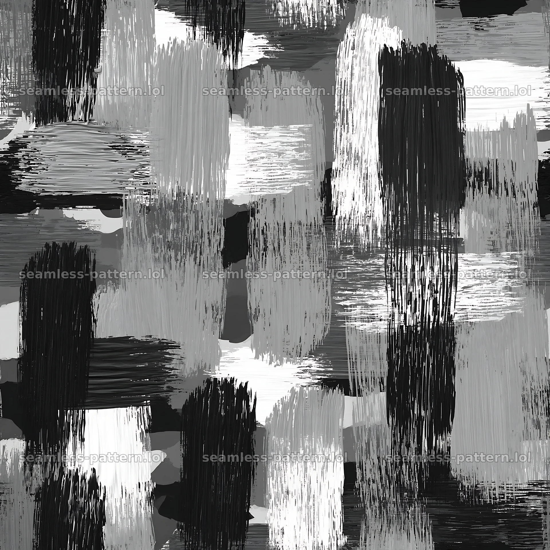 Seamless military camouflage brushstroke pattern in black and white — seamless tileable pattern