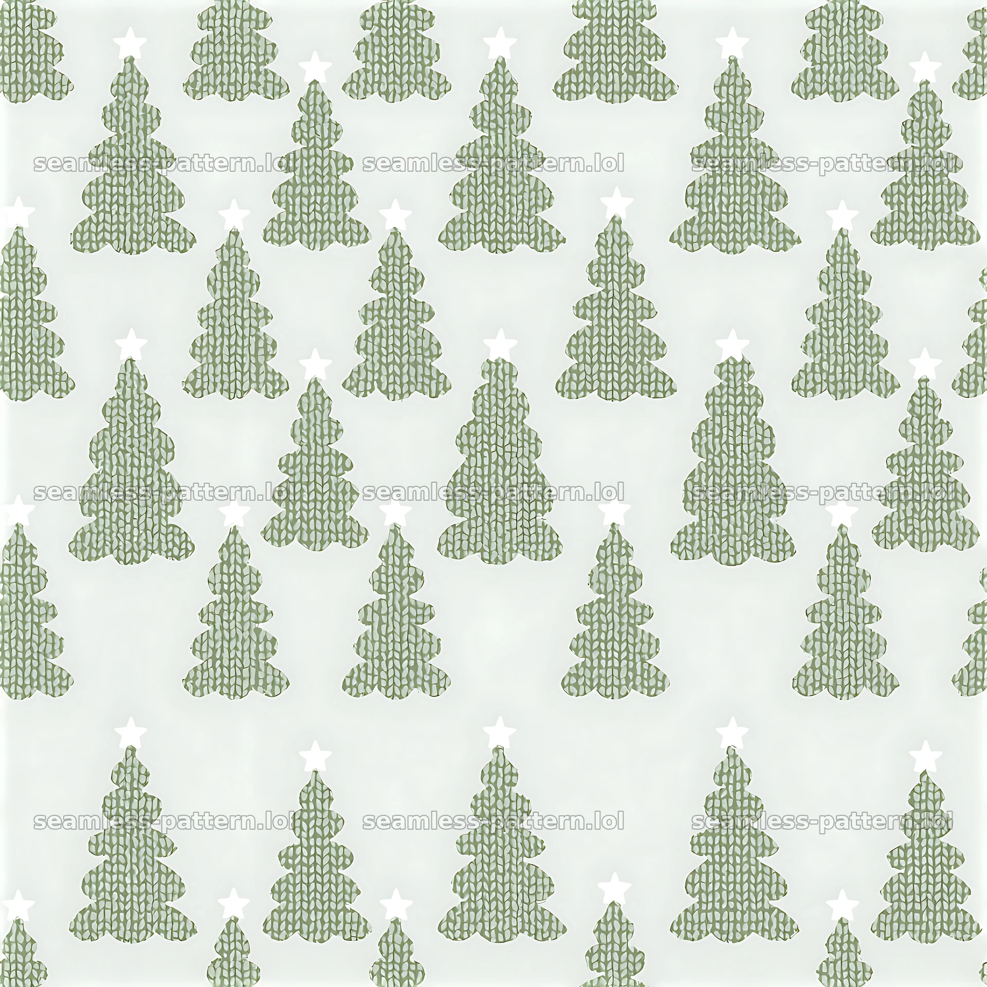 Seamless cute Christmas tree pattern features green trees and stars — seamless tileable pattern at 8192x8192