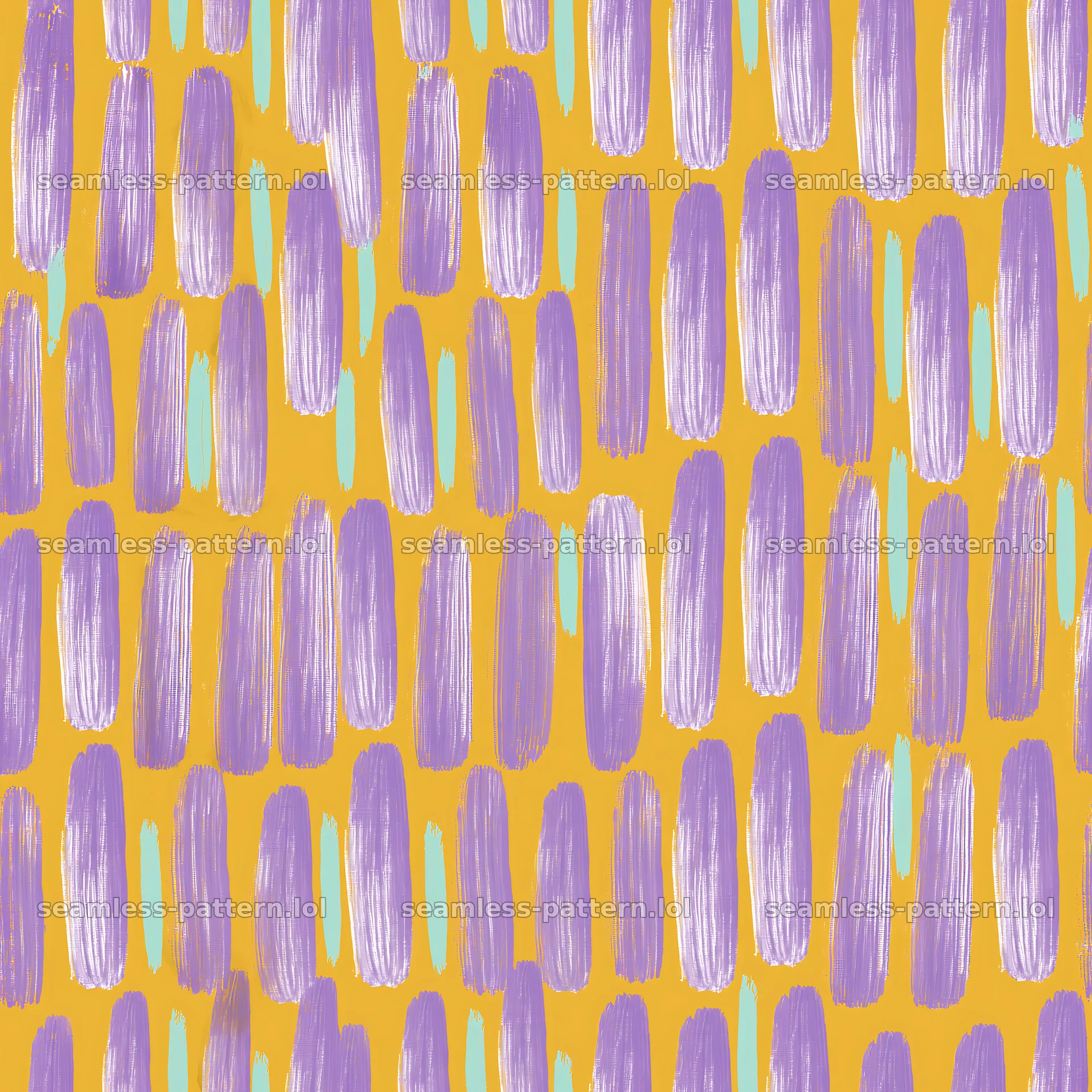 Repeat lavender brushstroke pattern on yellow background — seamless tileable pattern