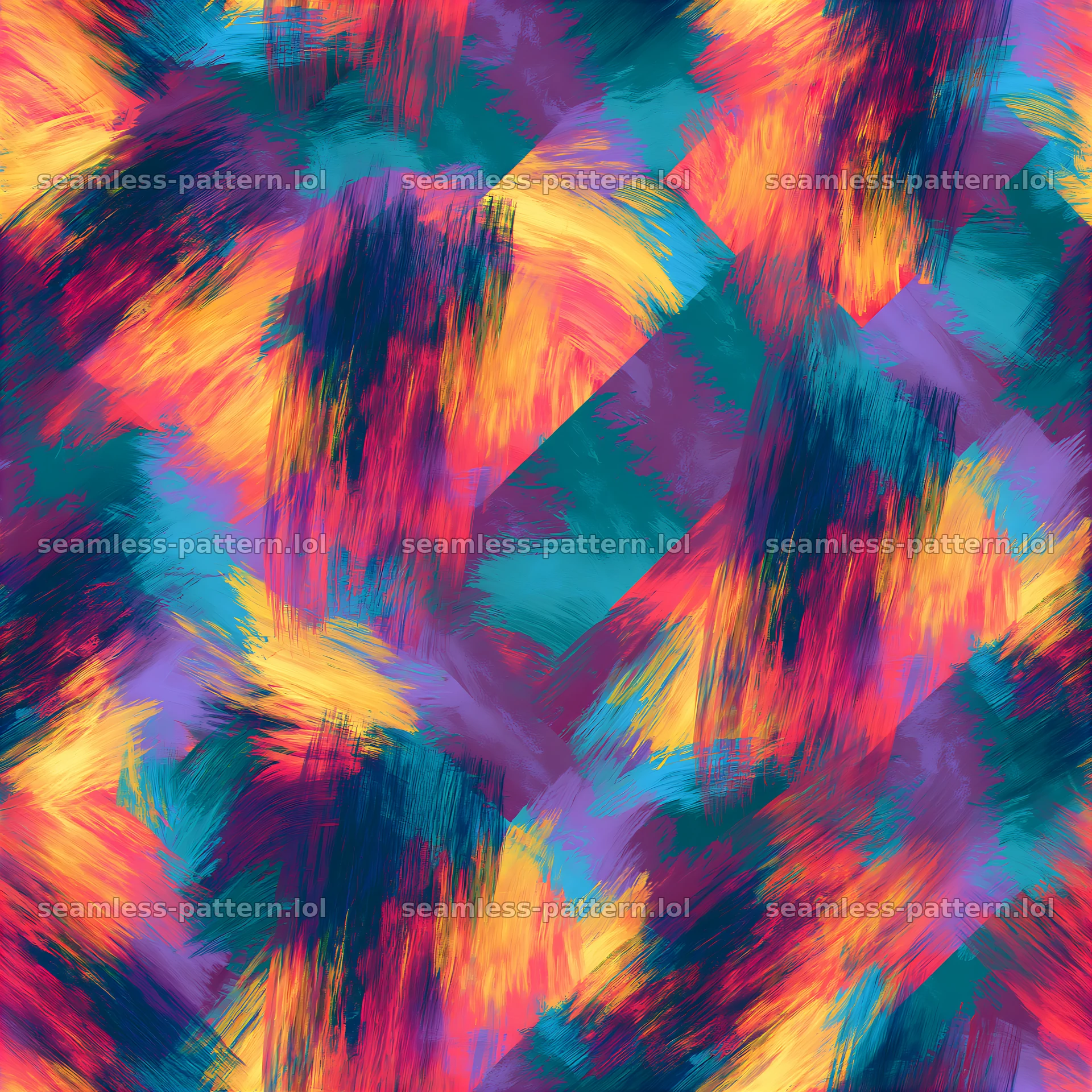 Vibrant paintbrush textures seamless pattern full of bright strokes — seamless tileable pattern at 8192x8192