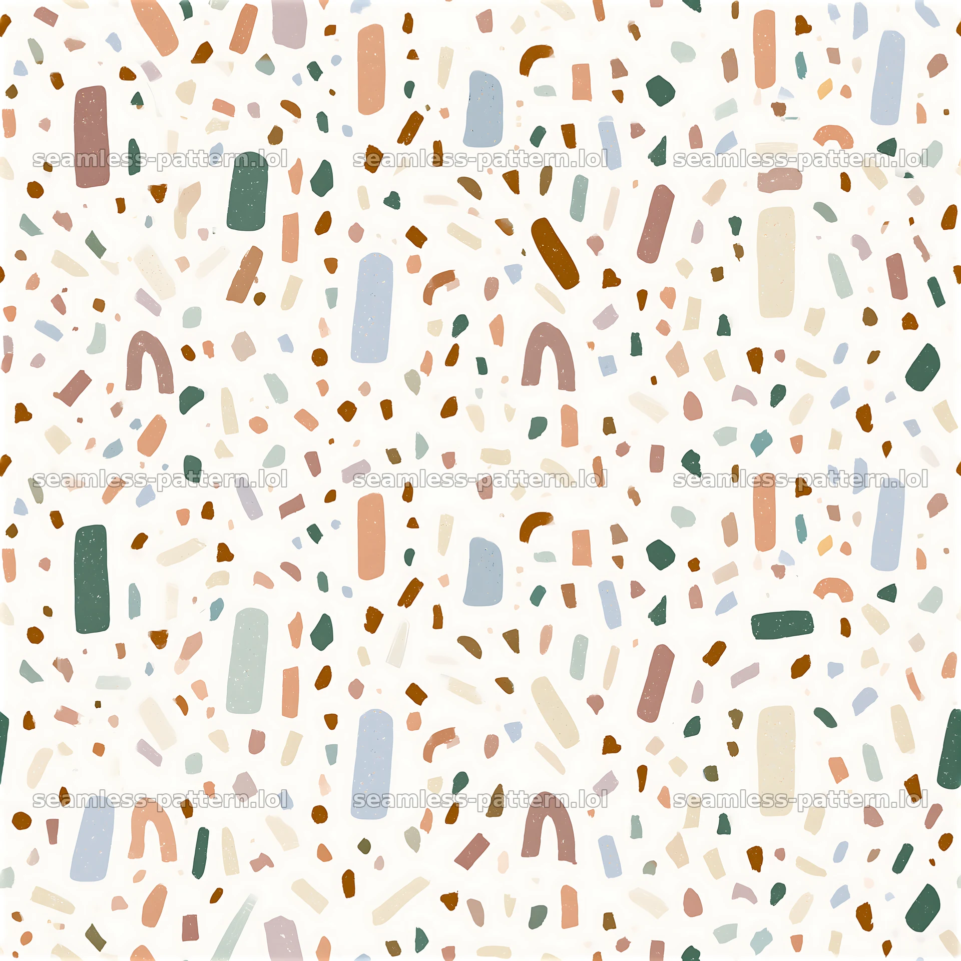 Shapes scatter across the surface in various colors — seamless tileable pattern at 8192x8192