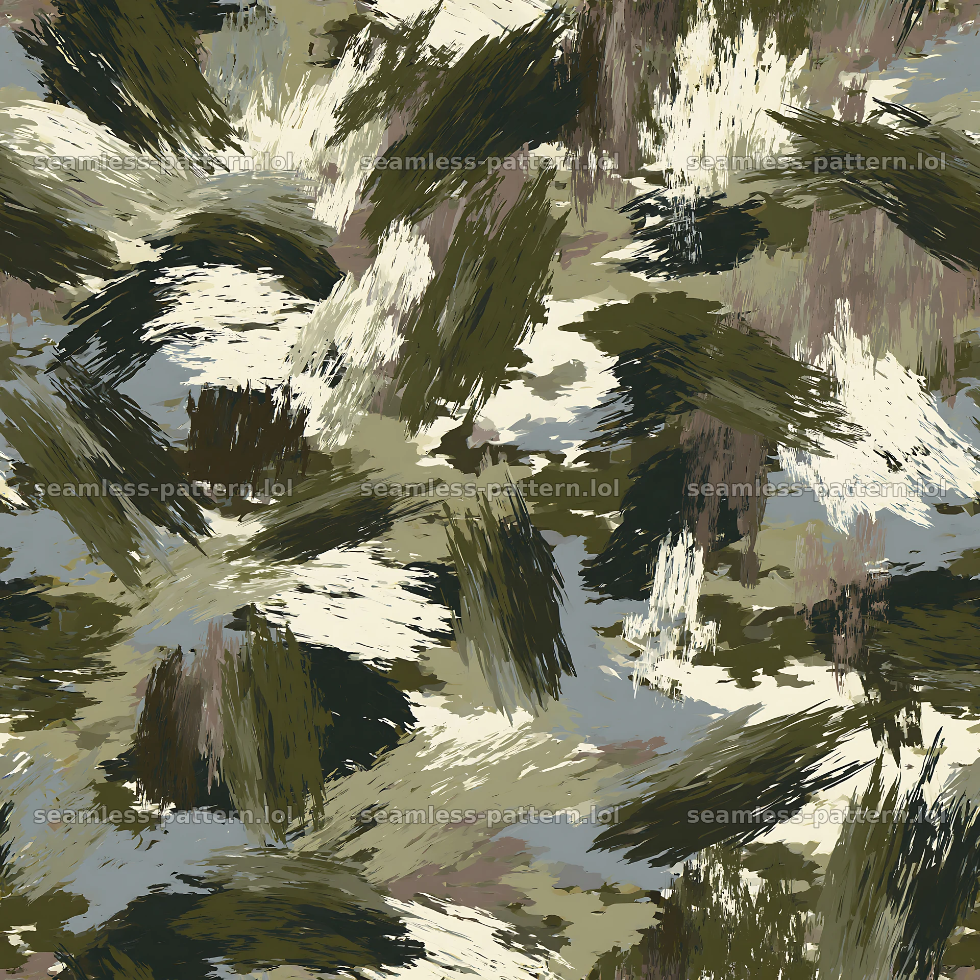 Seamless military camouflage brushstroke pattern design — seamless tileable pattern