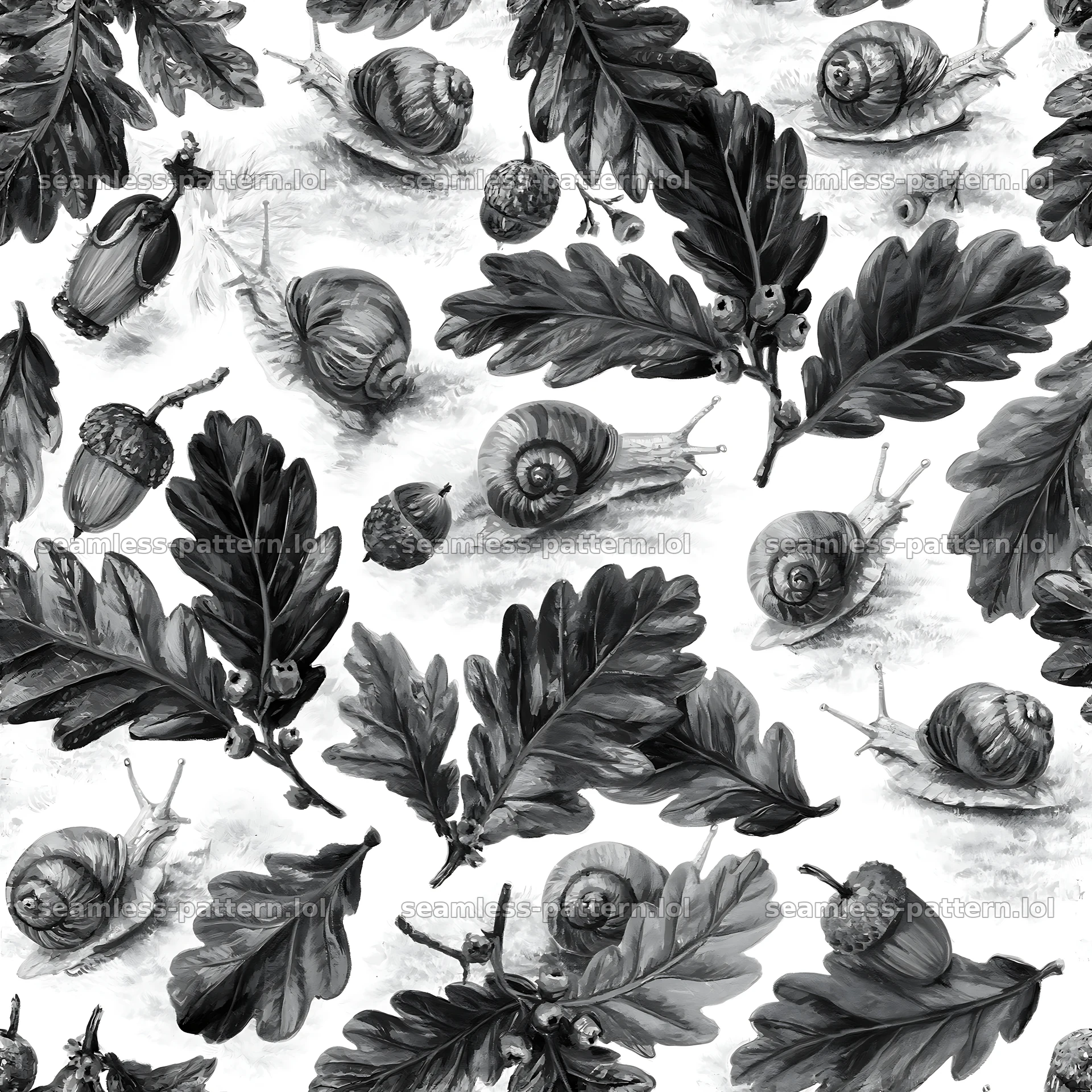 Red snail woodland seamless texture for fabric and wallpaper — seamless tileable pattern
