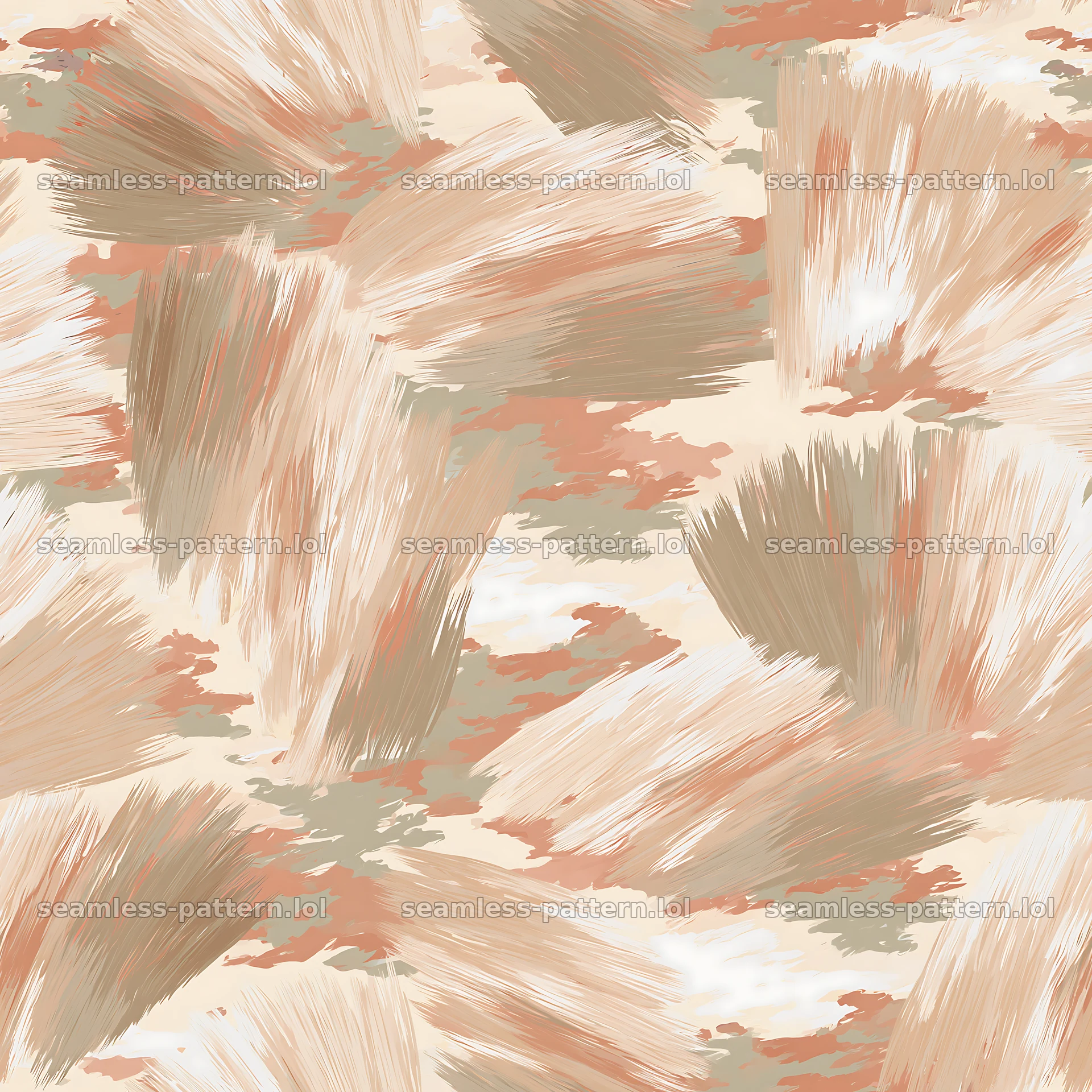 Seamless desert camouflage brushstroke pattern — seamless tileable pattern