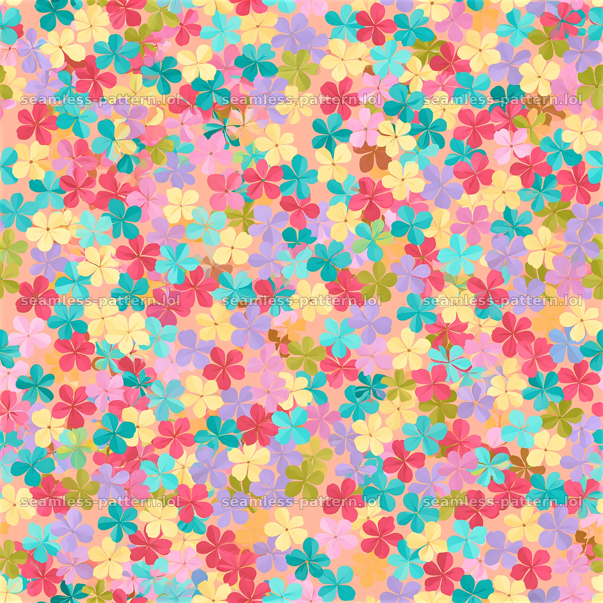 Cheerful multicolor petals seamless pattern on a light background — seamless tileable pattern at 8192x8192