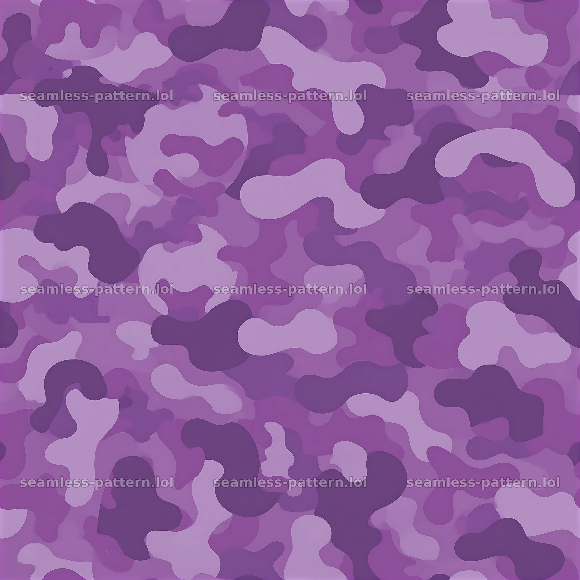 Purple monochrome camouflage repeat pattern with fluid shapes — seamless tileable pattern at 8192x8192