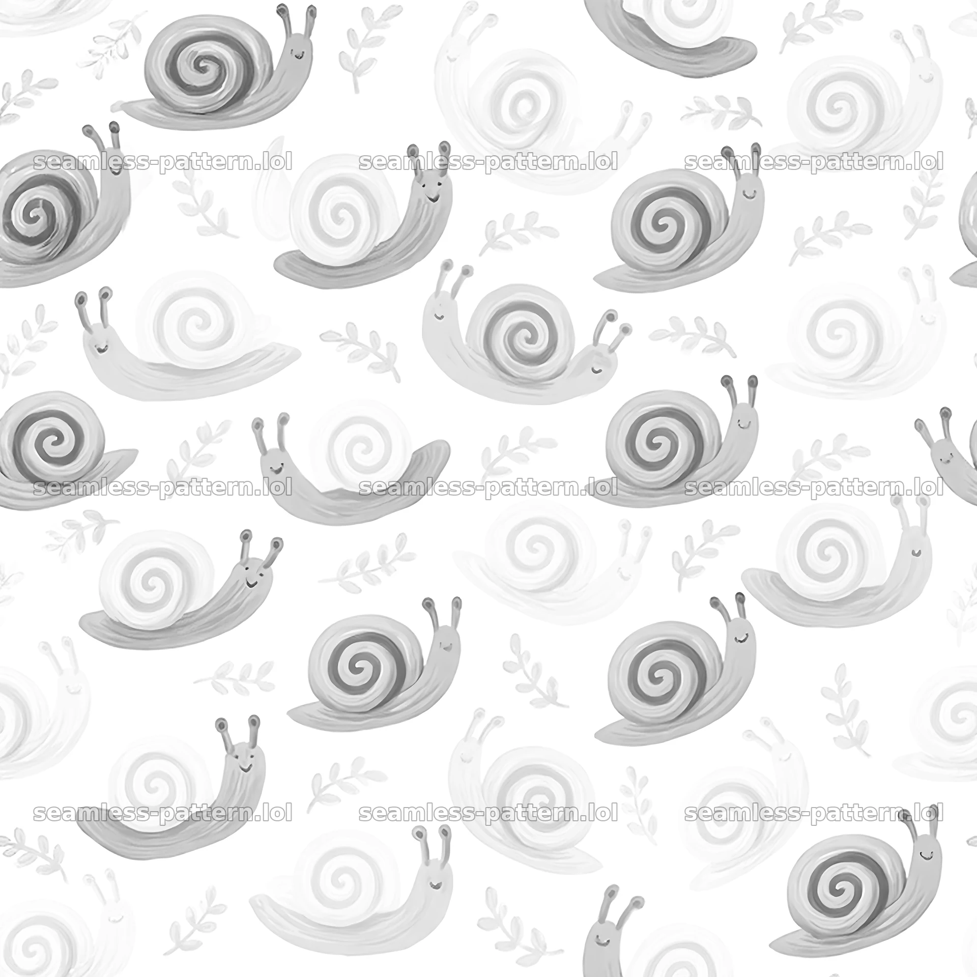 Seamless snail pattern for nursery fabric with simple motifs — seamless tileable pattern