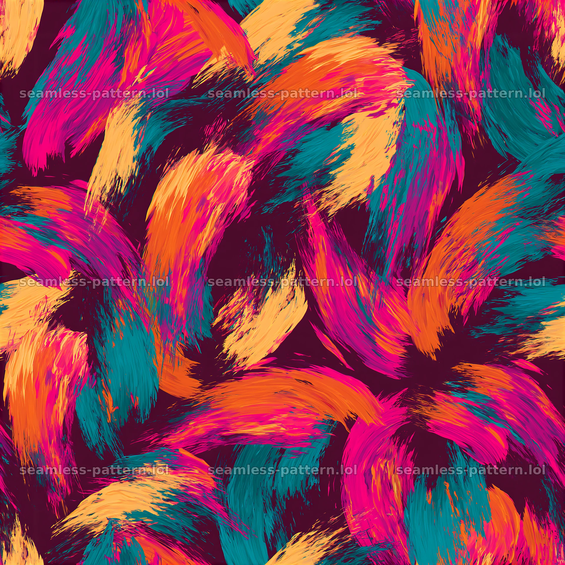 Seamless rough acrylic stroke texture in vibrant colors — seamless tileable pattern at 8192x8192