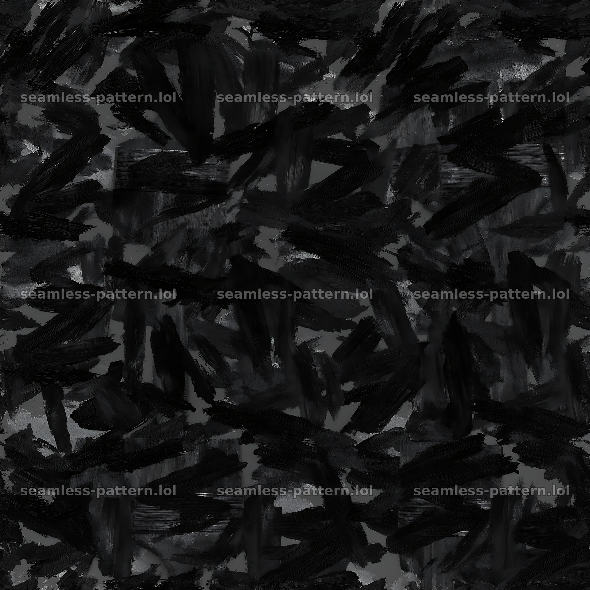 Seamless black camouflage brushstroke pattern for textiles — seamless tileable pattern