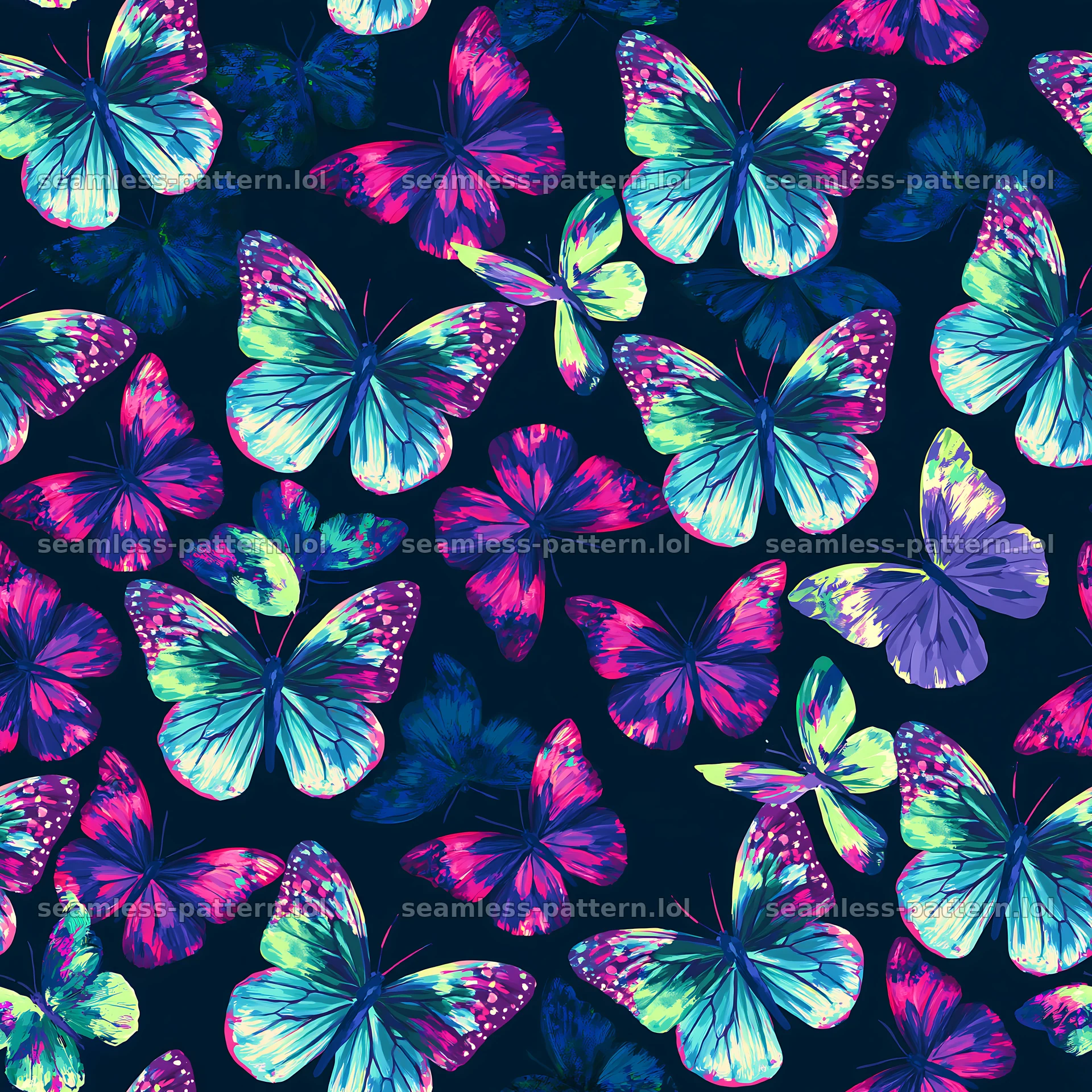 Whimsical butterfly seamless pattern for fabric and wallpaper — seamless tileable pattern