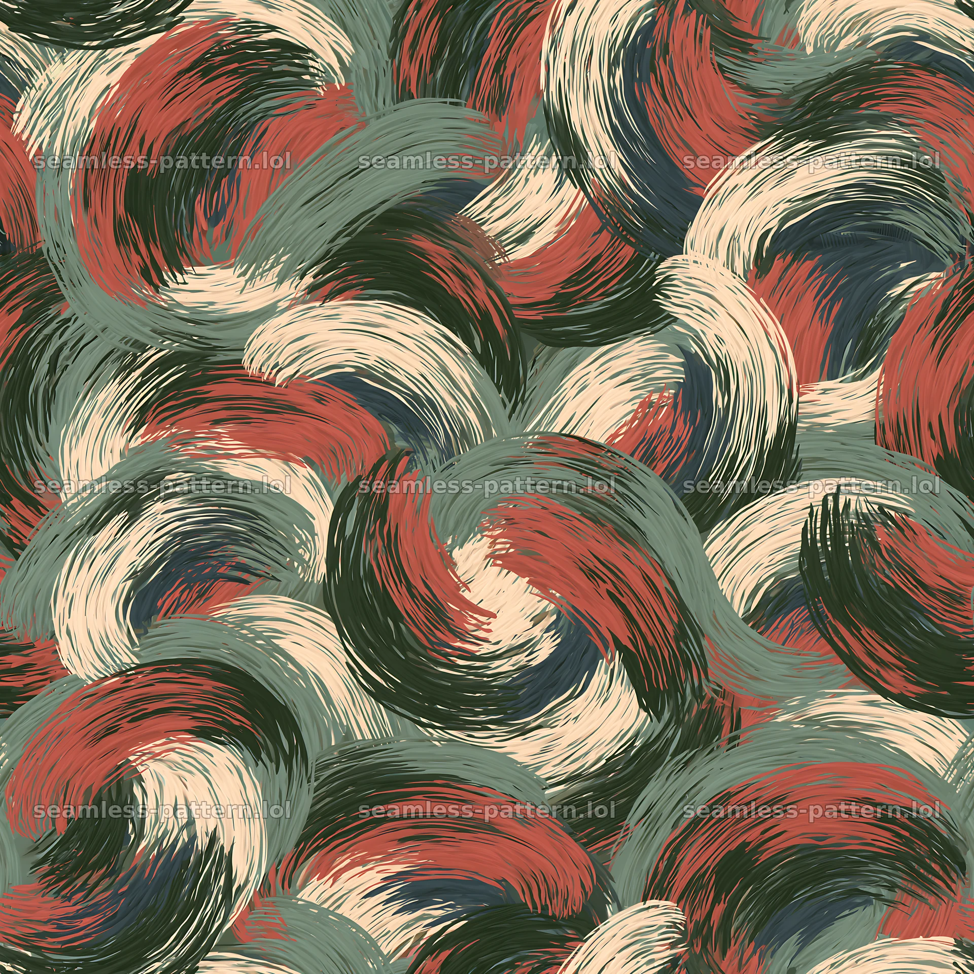 Seamless camouflage brushstroke pattern for fabrics and textiles — seamless tileable pattern