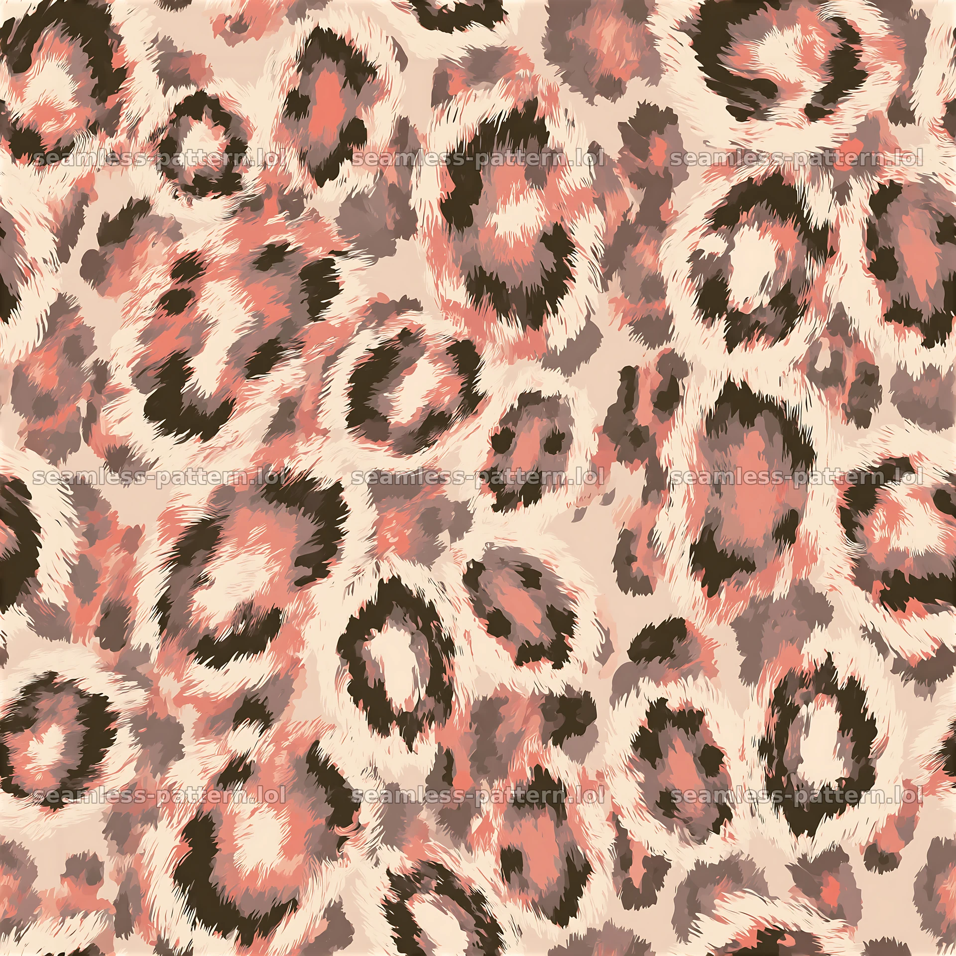 Seamless organic animal print texture showcases leopard spots in pink tones — seamless tileable pattern at 8192x8192