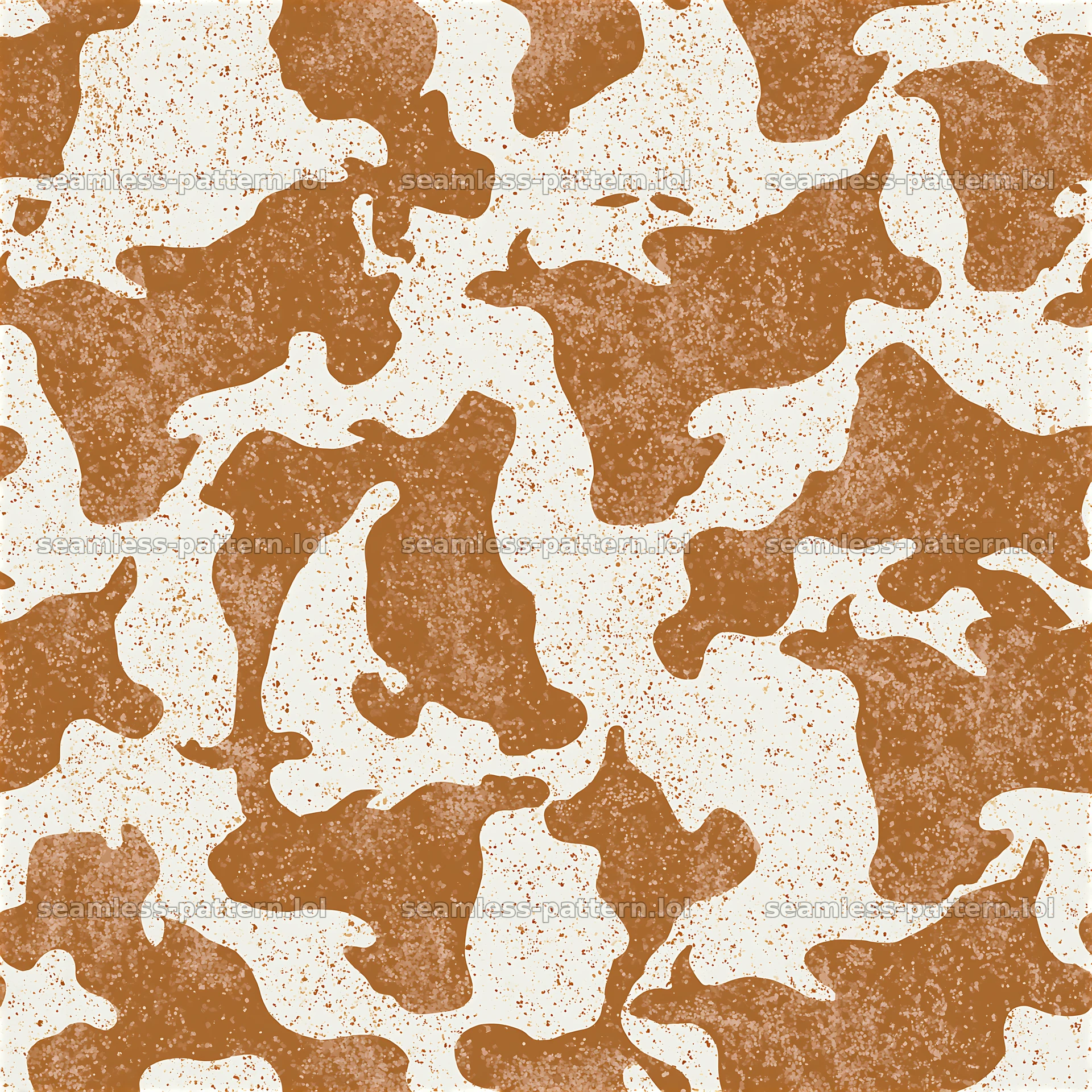 Seamless cow print repeat pattern with brown and cream colors — seamless tileable pattern at 8192x8192