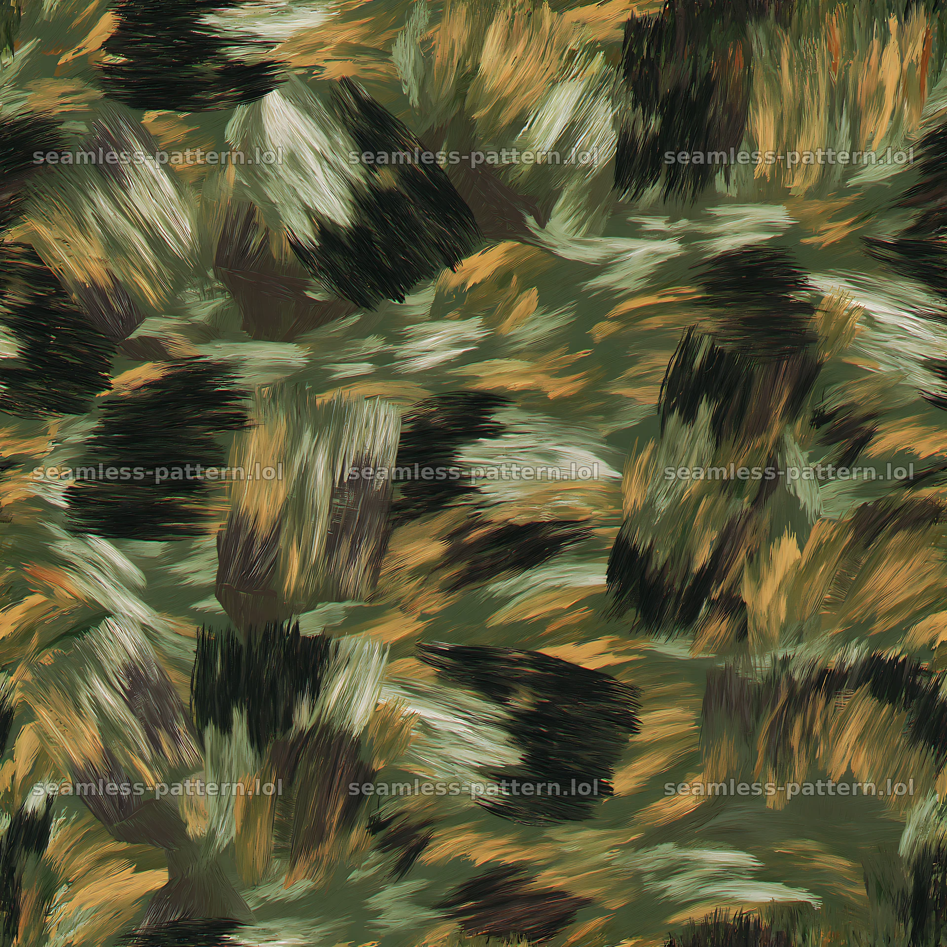 Seamless jungle camouflage brushstroke pattern for textiles — seamless tileable pattern