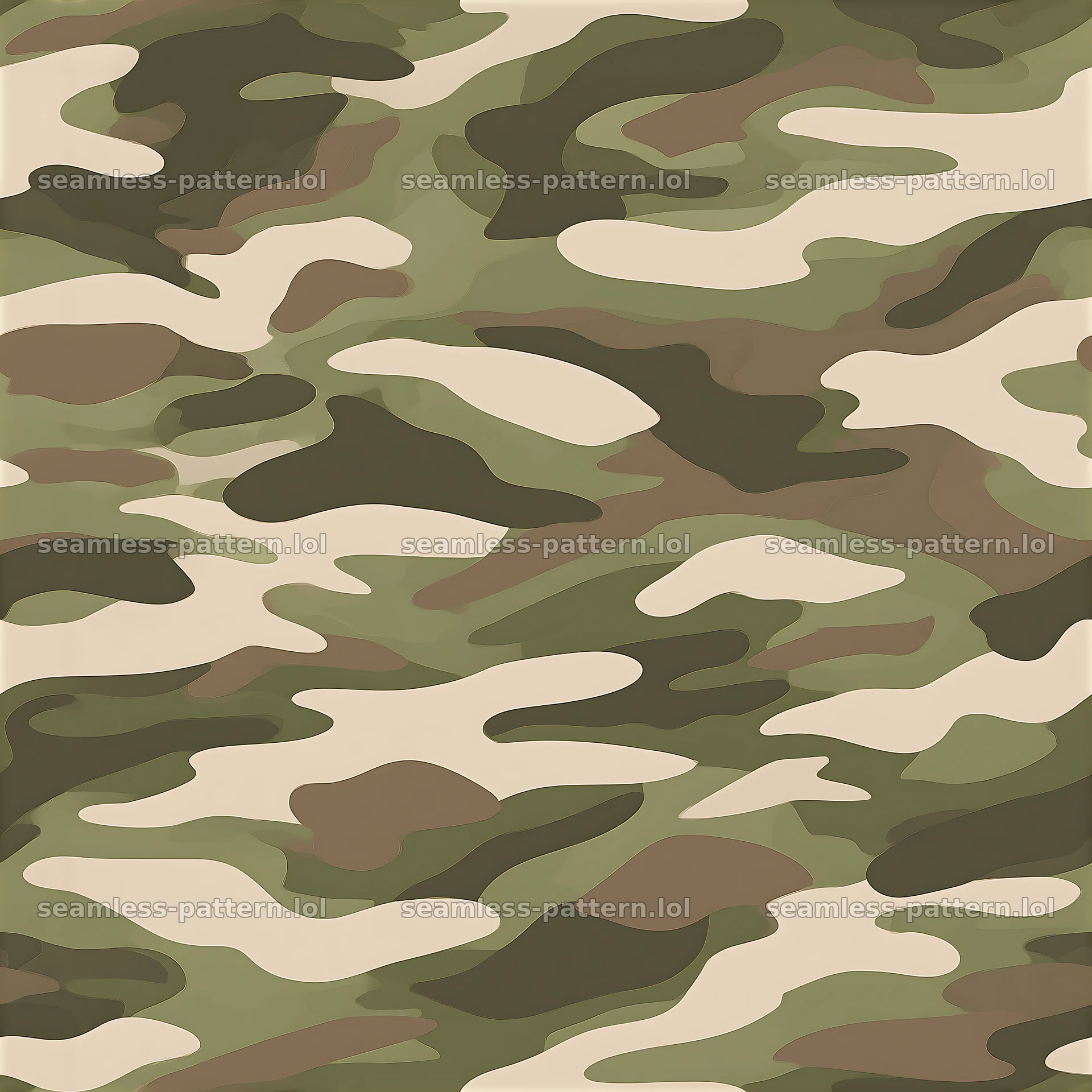 Tileable army camouflage pattern with natural green and beige tones — seamless tileable pattern at 8192x8192