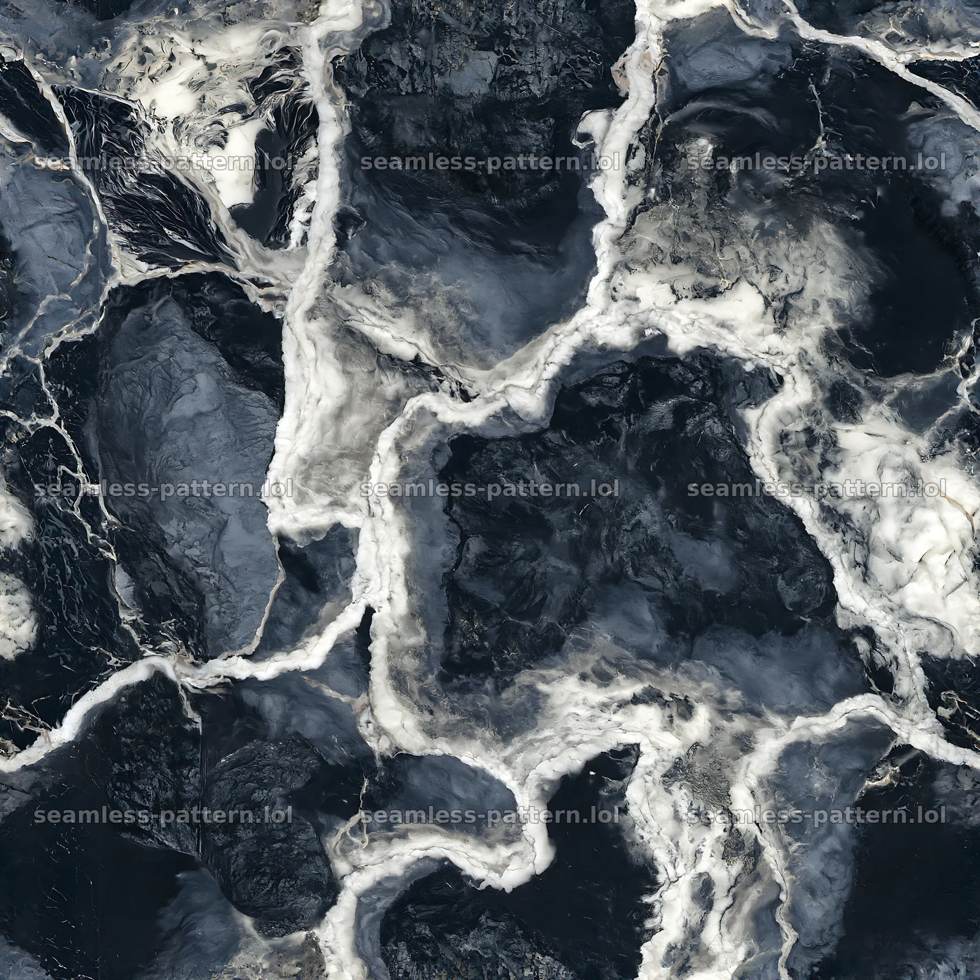 Modern abstract marble repeat pattern with layered color veins — seamless tileable pattern