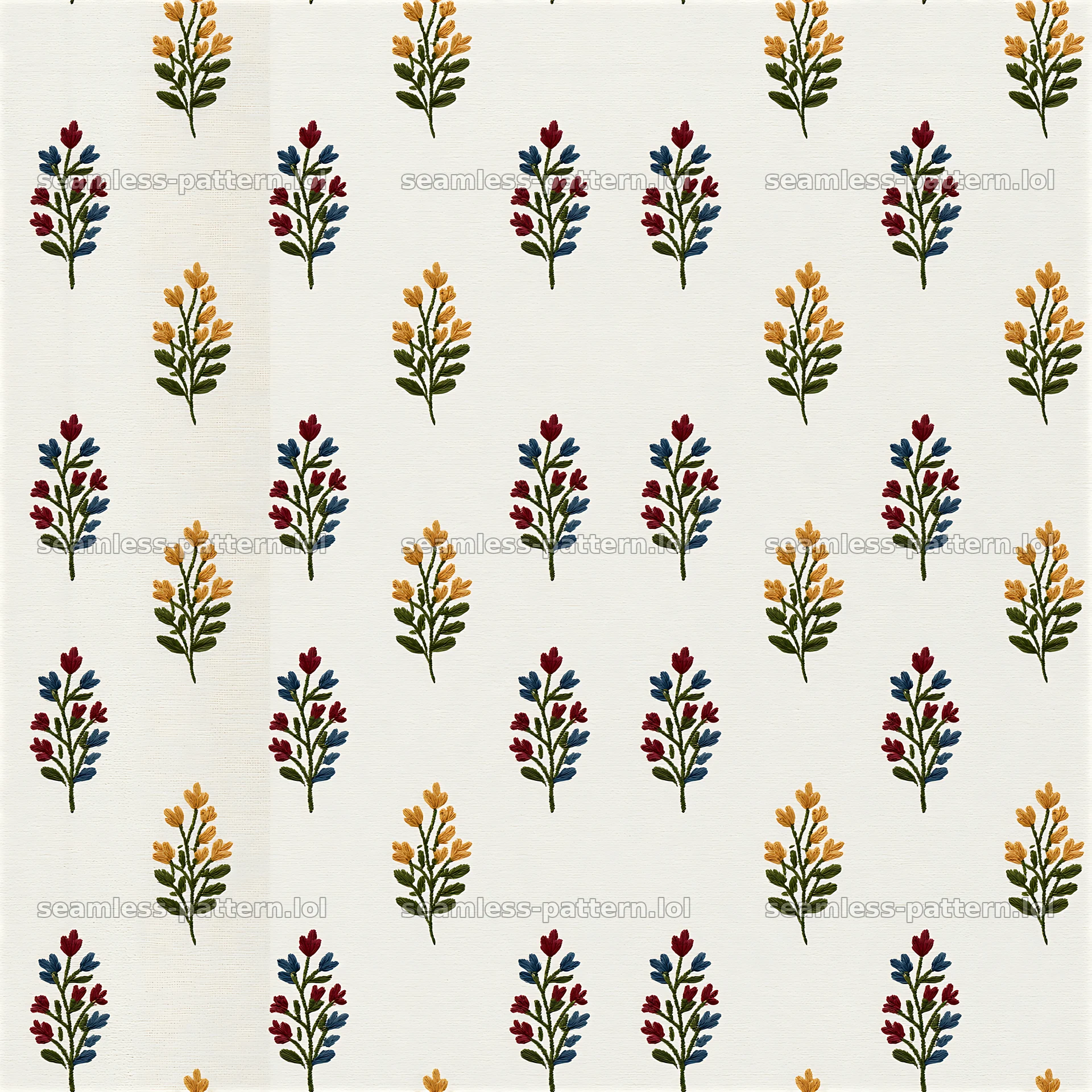 Vintage flower seamless pattern with colorful floral elements on cream background — seamless tileable pattern at 8192x8192