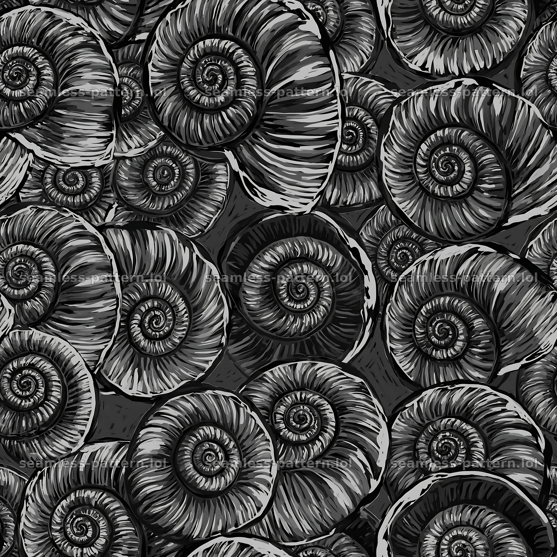 Red snail spiral shell seamless pattern design for fabric — seamless tileable pattern