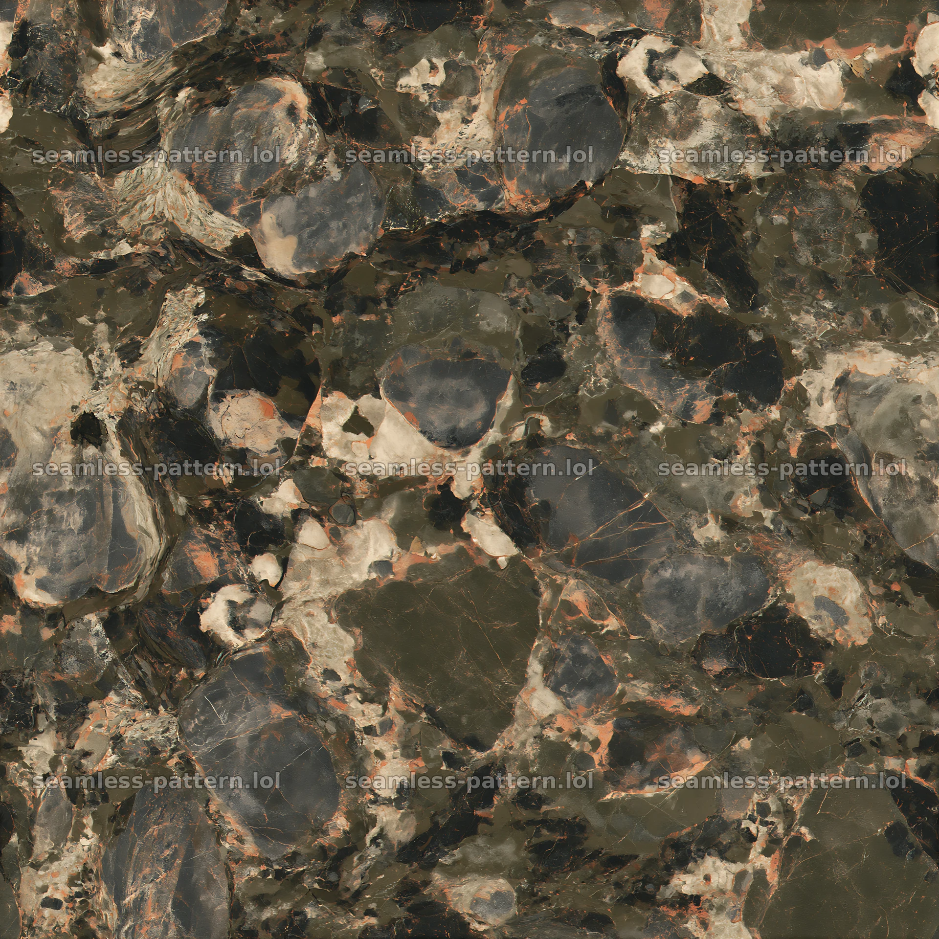 Repeating military camouflage marble texture in dark colors — seamless tileable pattern at 8192x8192