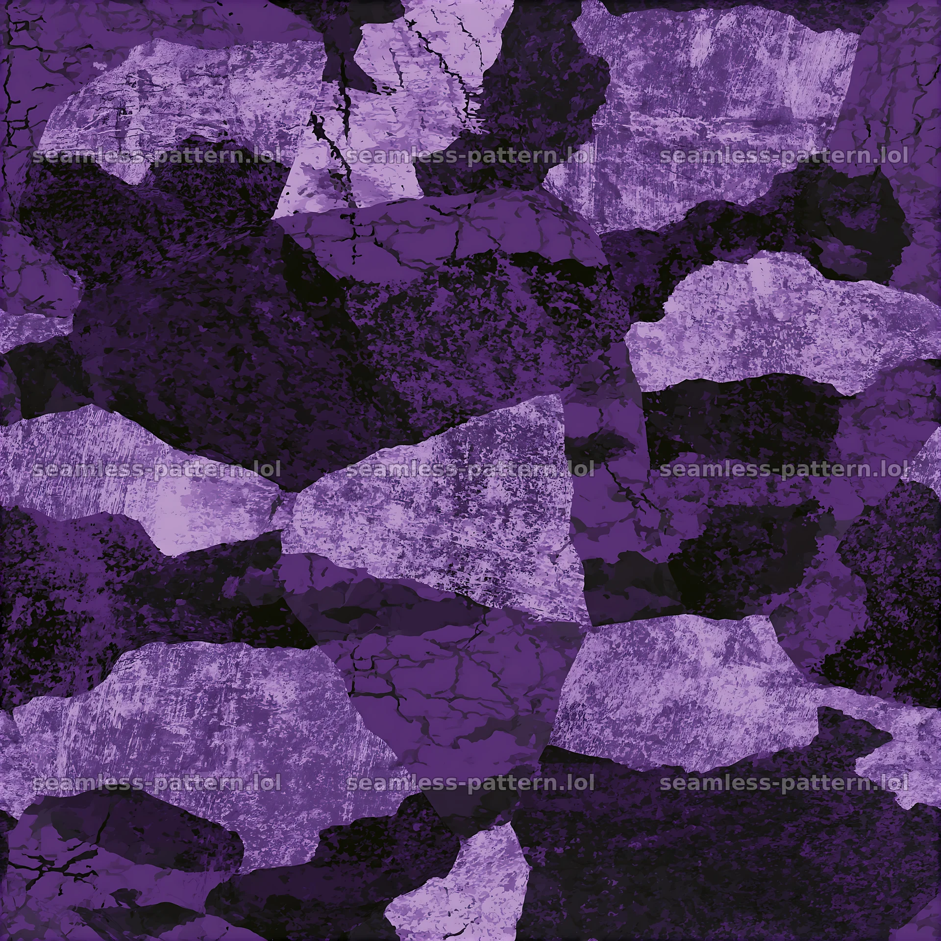 Purple distressed military camouflage seamless pattern with bold shapes — seamless tileable pattern at 8192x8192