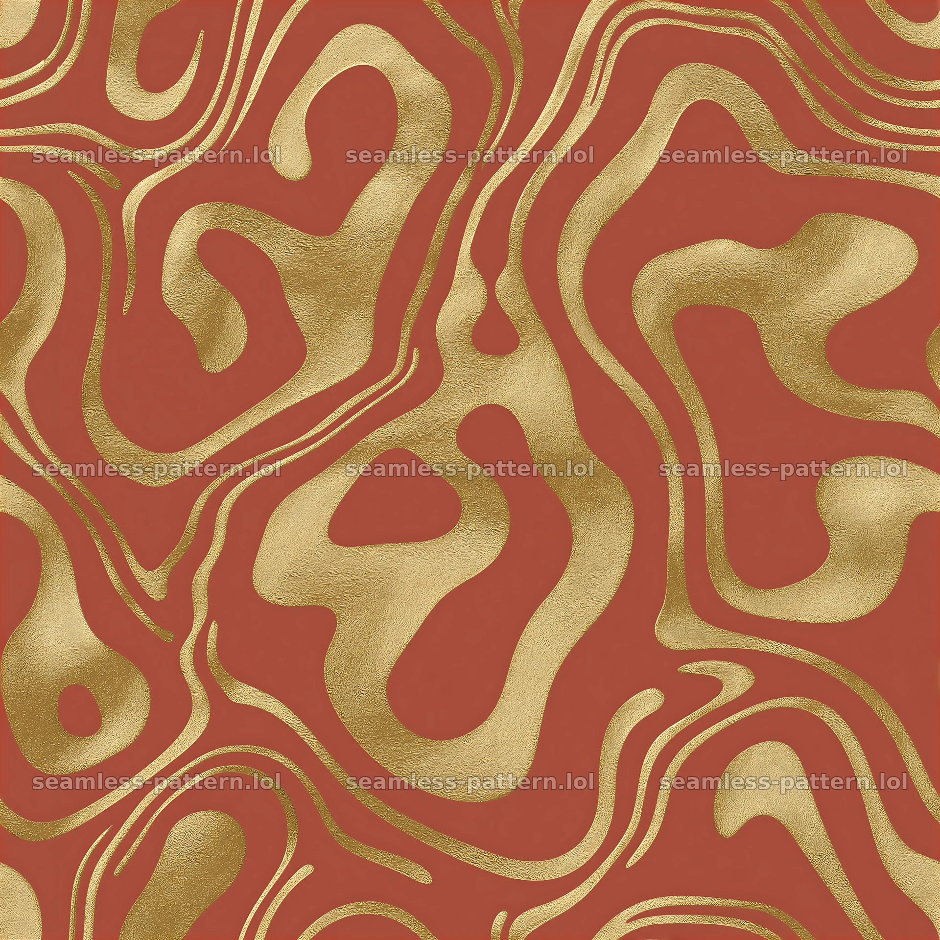Gold vein on terracotta repeat pattern — seamless tileable pattern at 8192x8192