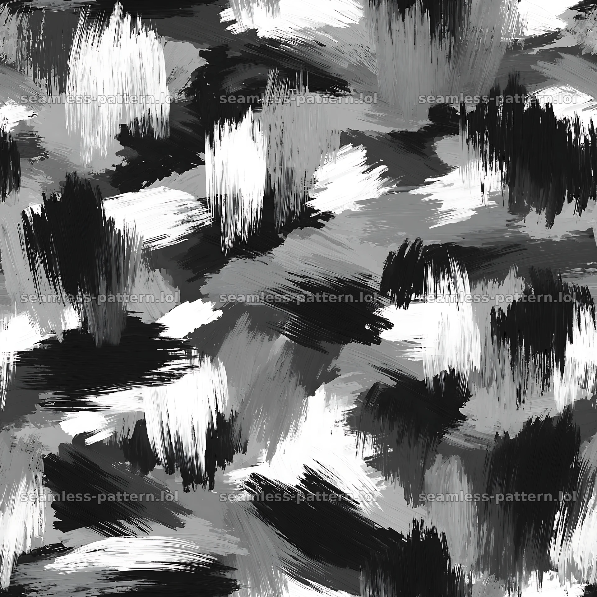 Seamless urban camouflage brushstroke pattern in monochrome tones — seamless tileable pattern