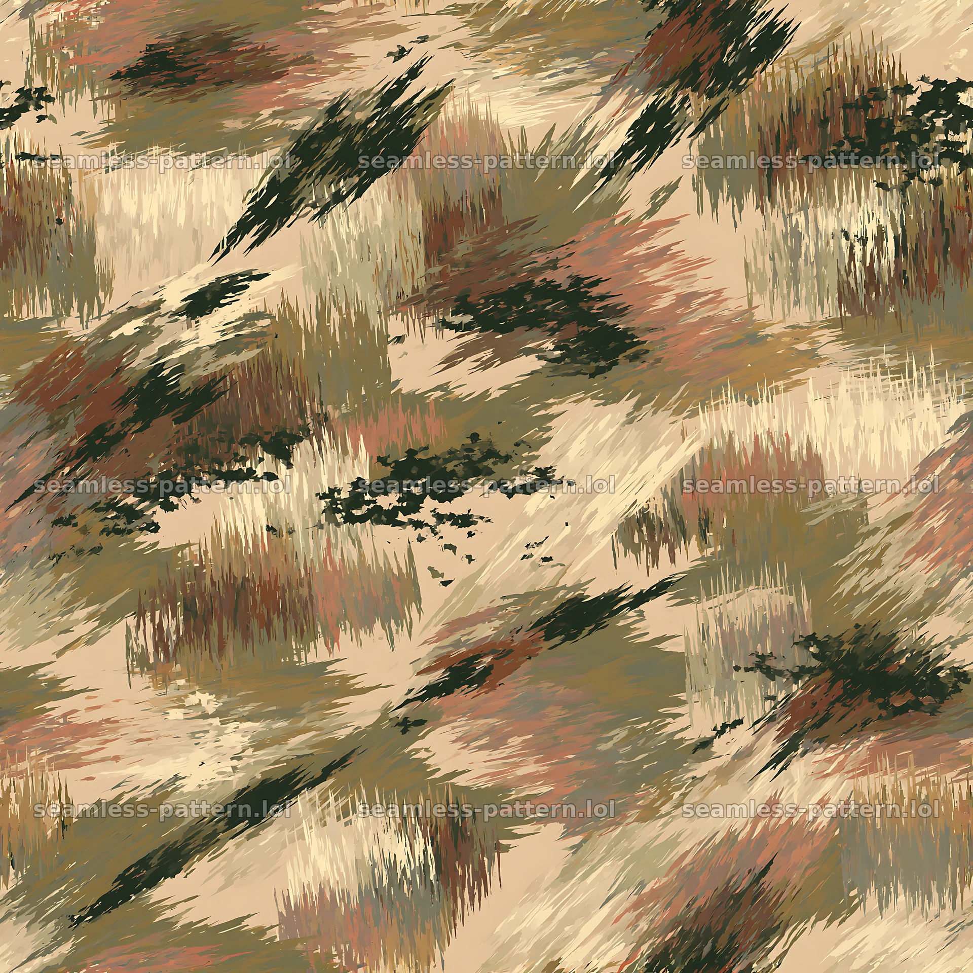 Seamless desert camouflage brushstroke pattern for textiles — seamless tileable pattern