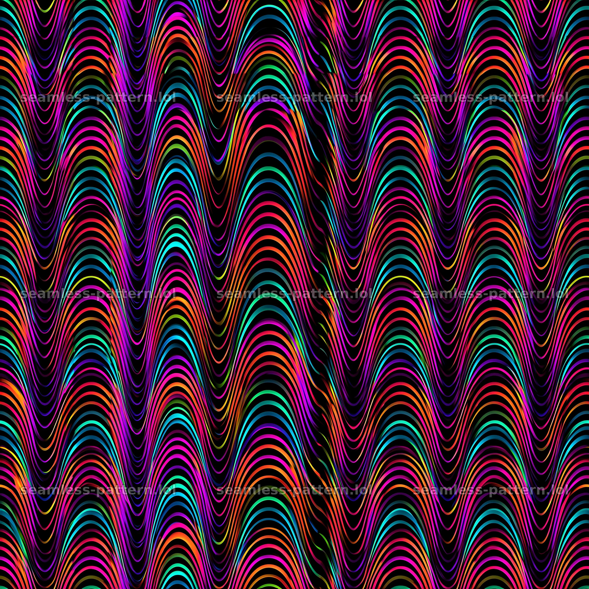 Abstract rainbow arches seamless pattern with vibrant colors — seamless tileable pattern at 8192x8192
