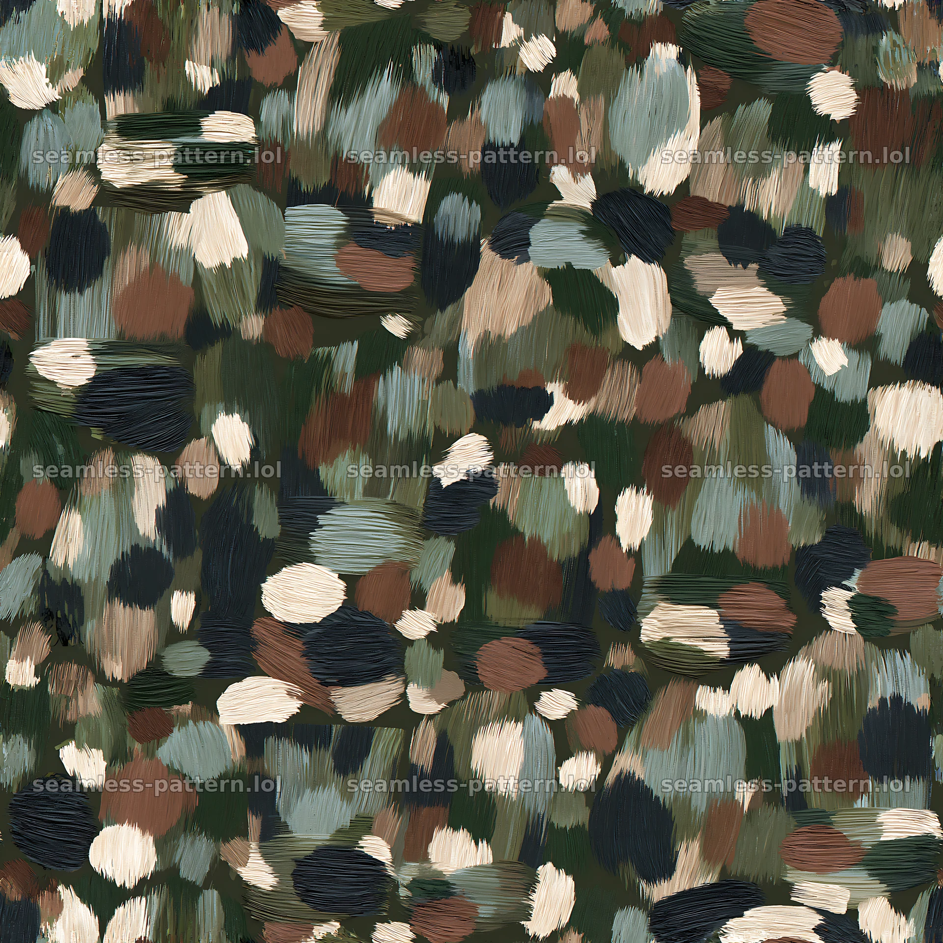 Seamless jungle camouflage brushstroke pattern — seamless tileable pattern
