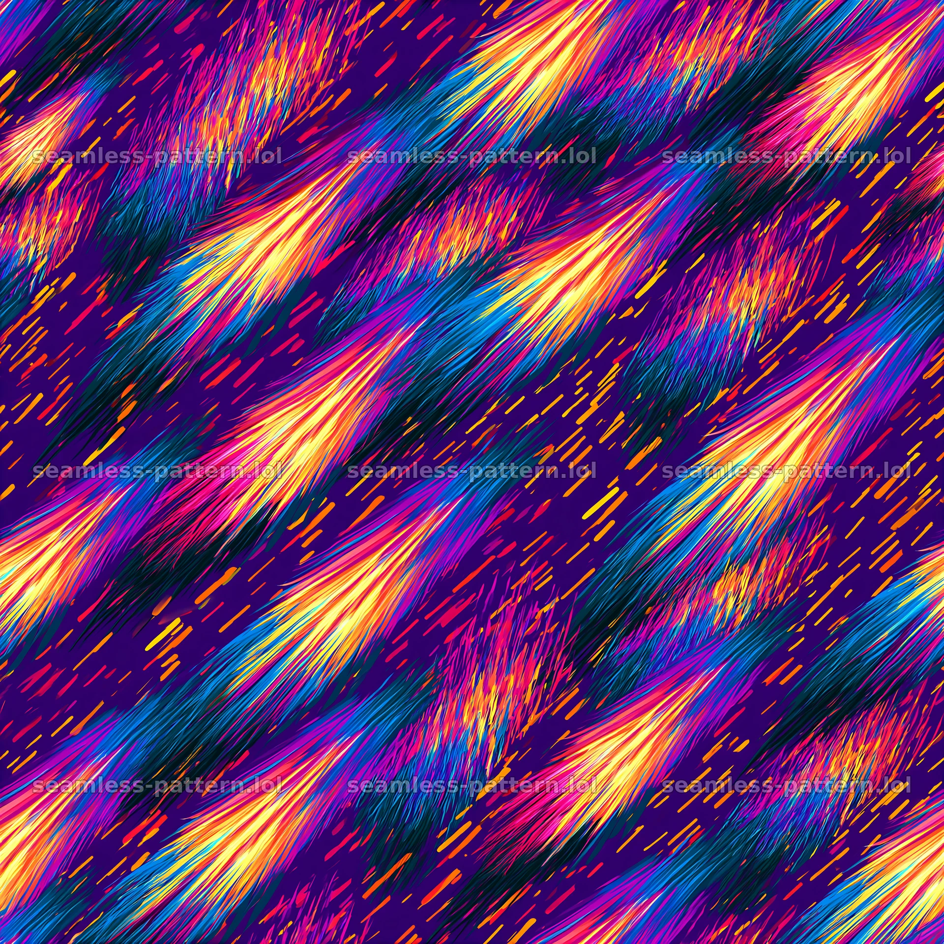 Vibrant rainbow paint streaks create a seamless repeating pattern — seamless tileable pattern at 8192x8192