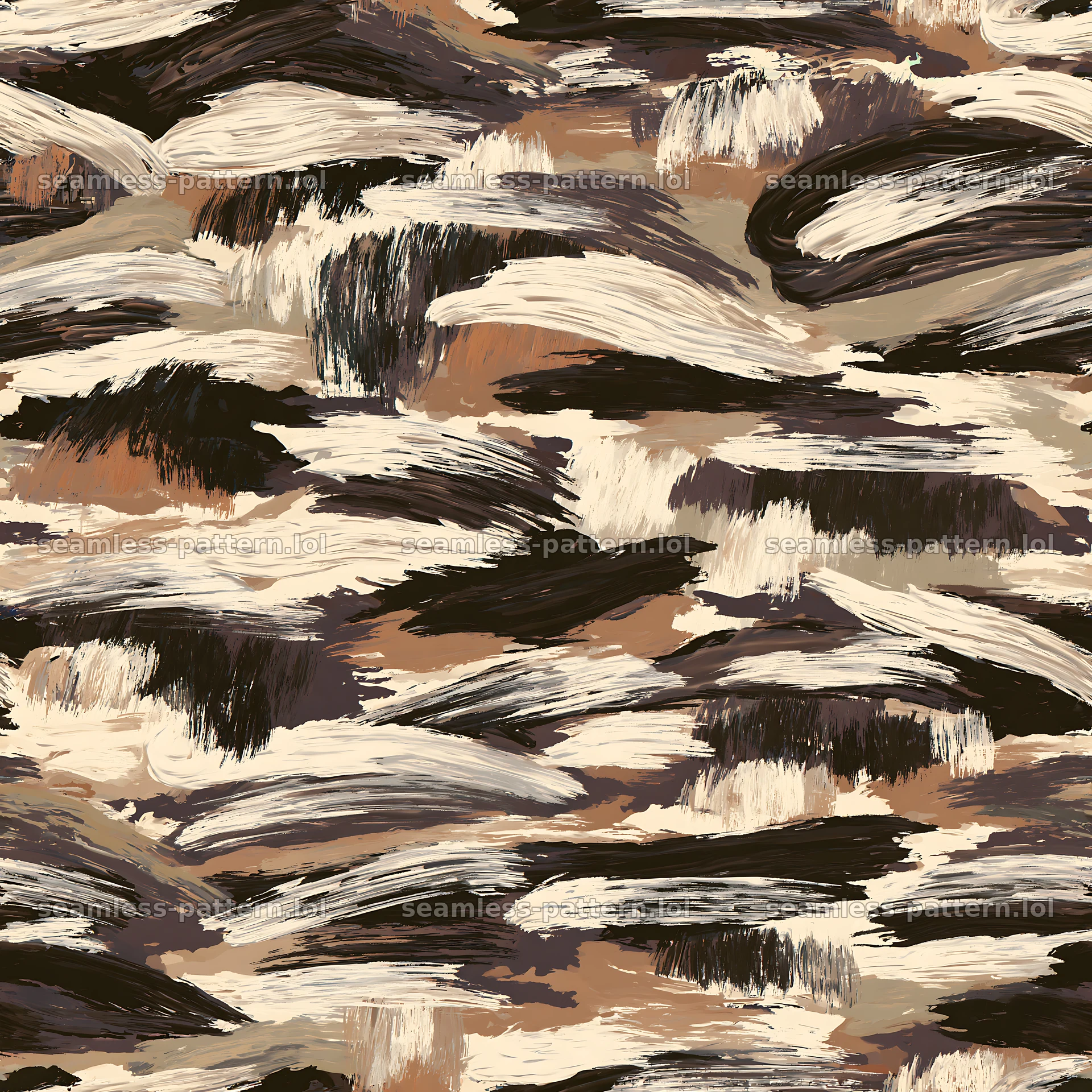 Beige camouflage brushstroke seamless fabric pattern — seamless tileable pattern