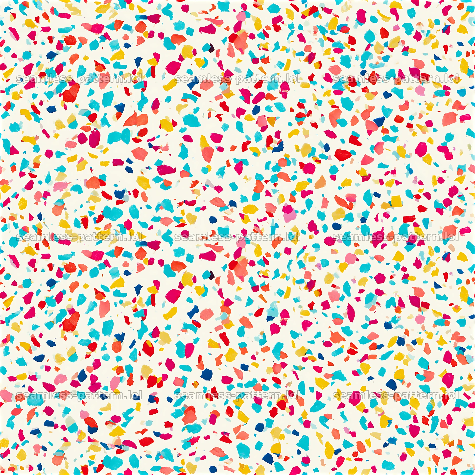 Bright confetti seamless texture features colorful shapes — seamless tileable pattern at 8192x8192