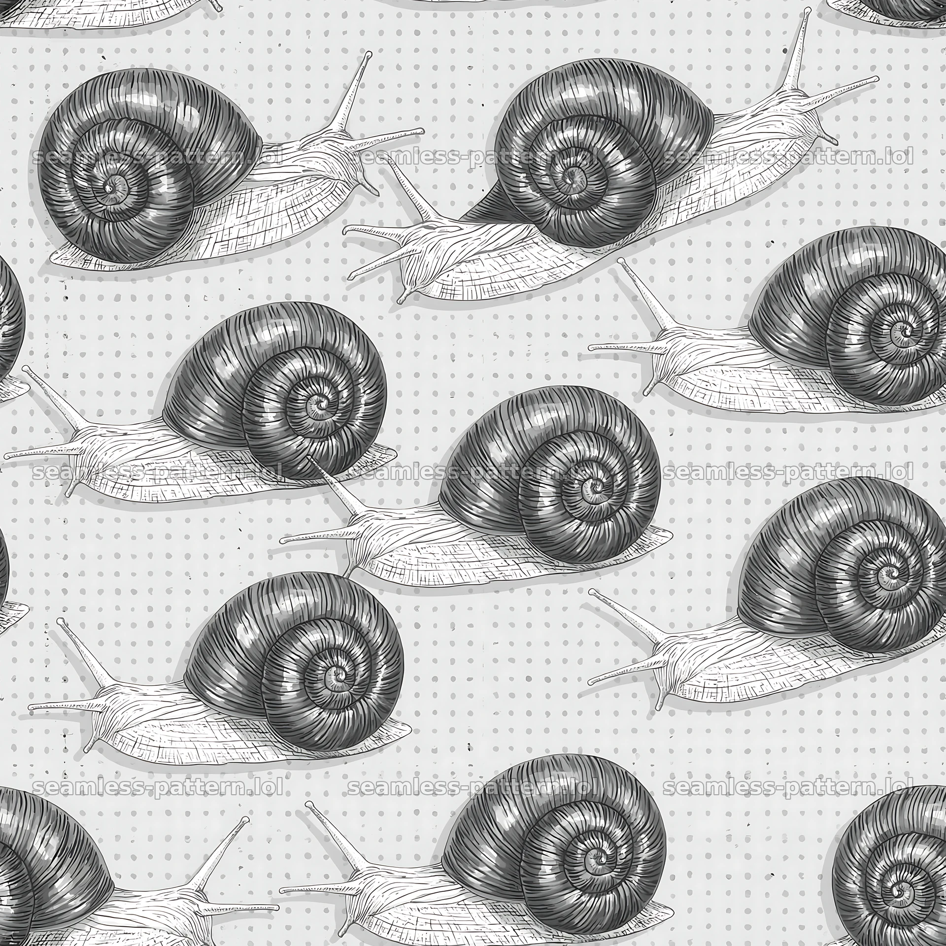Red shell snail tileable pattern for fabric and wallpaper — seamless tileable pattern