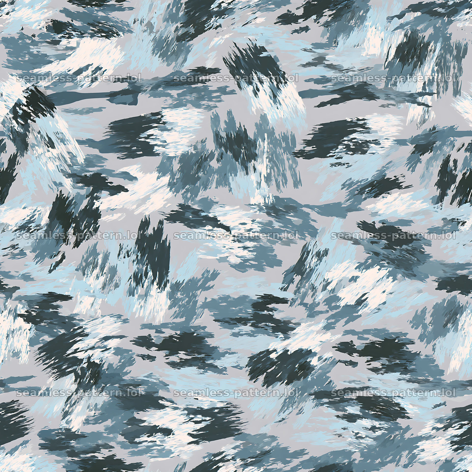 Seamless arctic camouflage brushstroke pattern for textiles — seamless tileable pattern