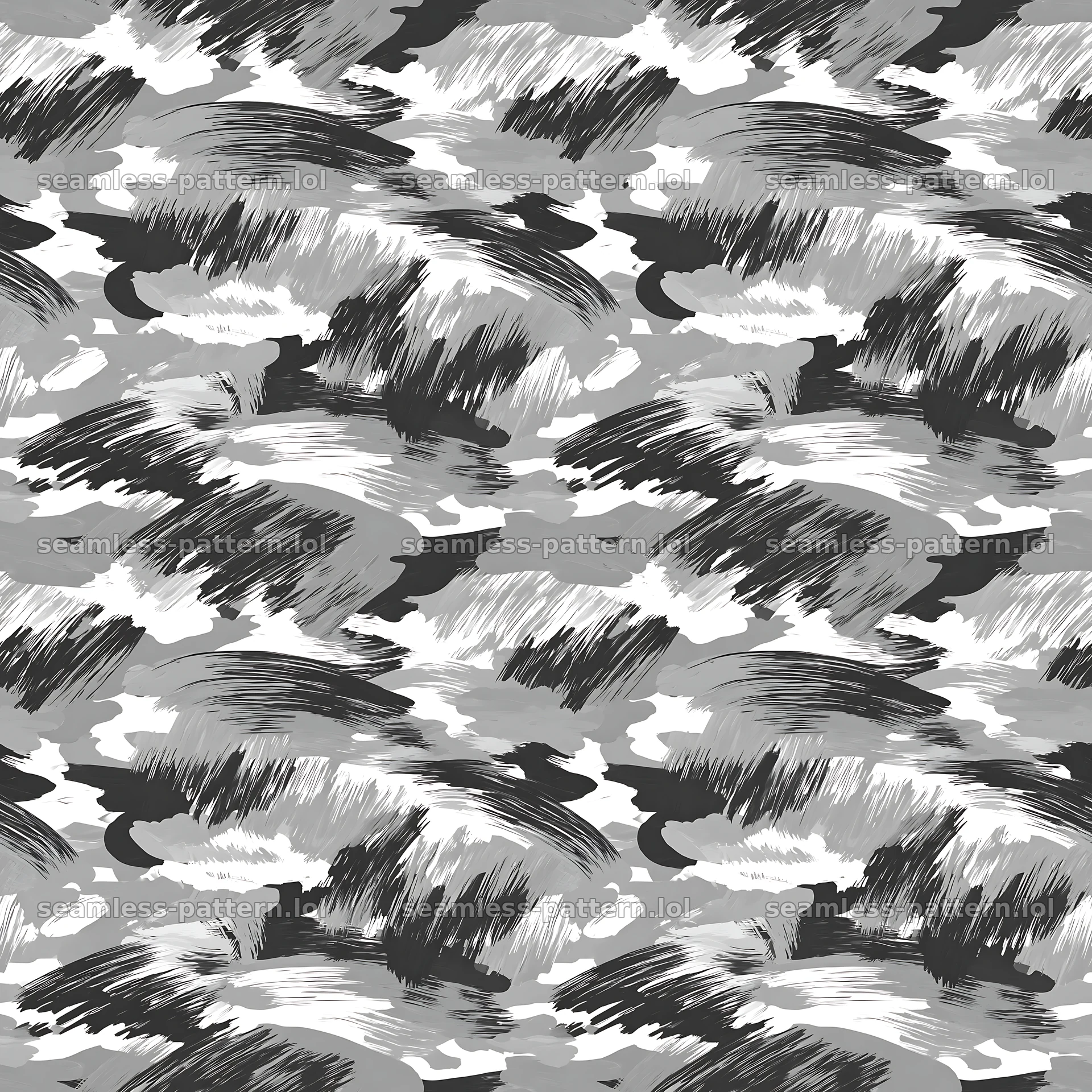 Seamless gray camouflage brushstroke pattern — seamless tileable pattern