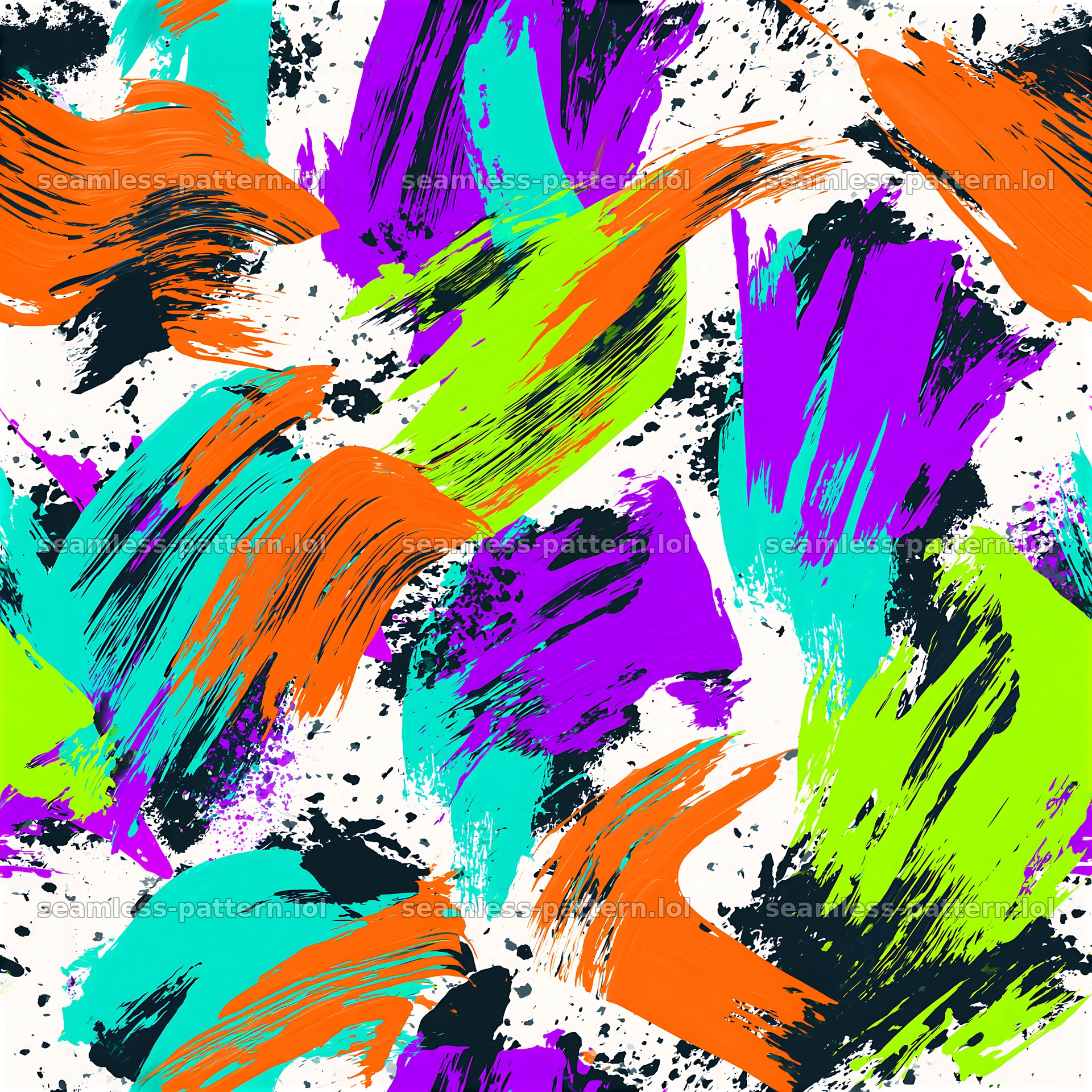 Vivid expressive acrylic marks repeat pattern creates dynamic art — seamless tileable pattern at 8192x8192