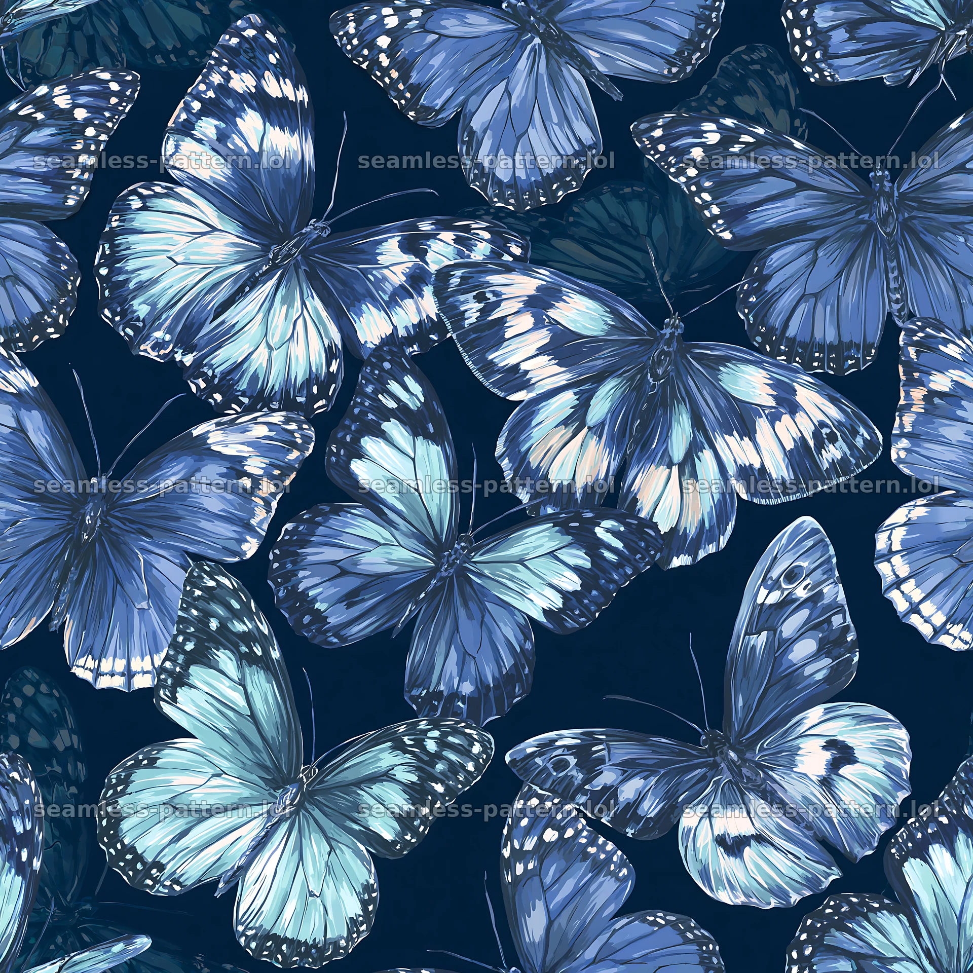 Hand drawn butterfly seamless pattern for fabric and wallpaper — seamless tileable pattern