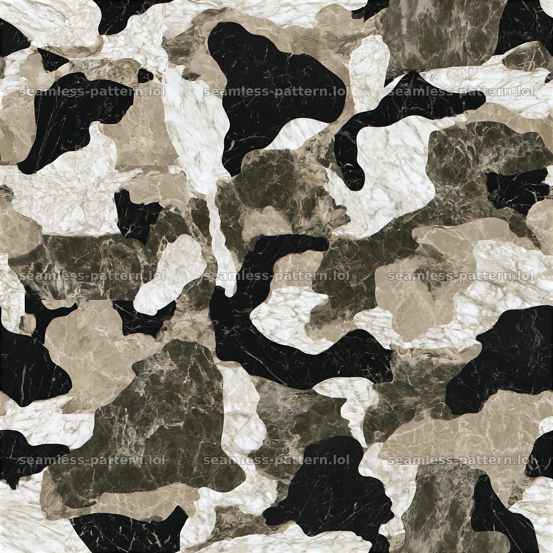 Seamless camouflage marble pattern with organic shapes and colors — seamless tileable pattern at 8192x8192