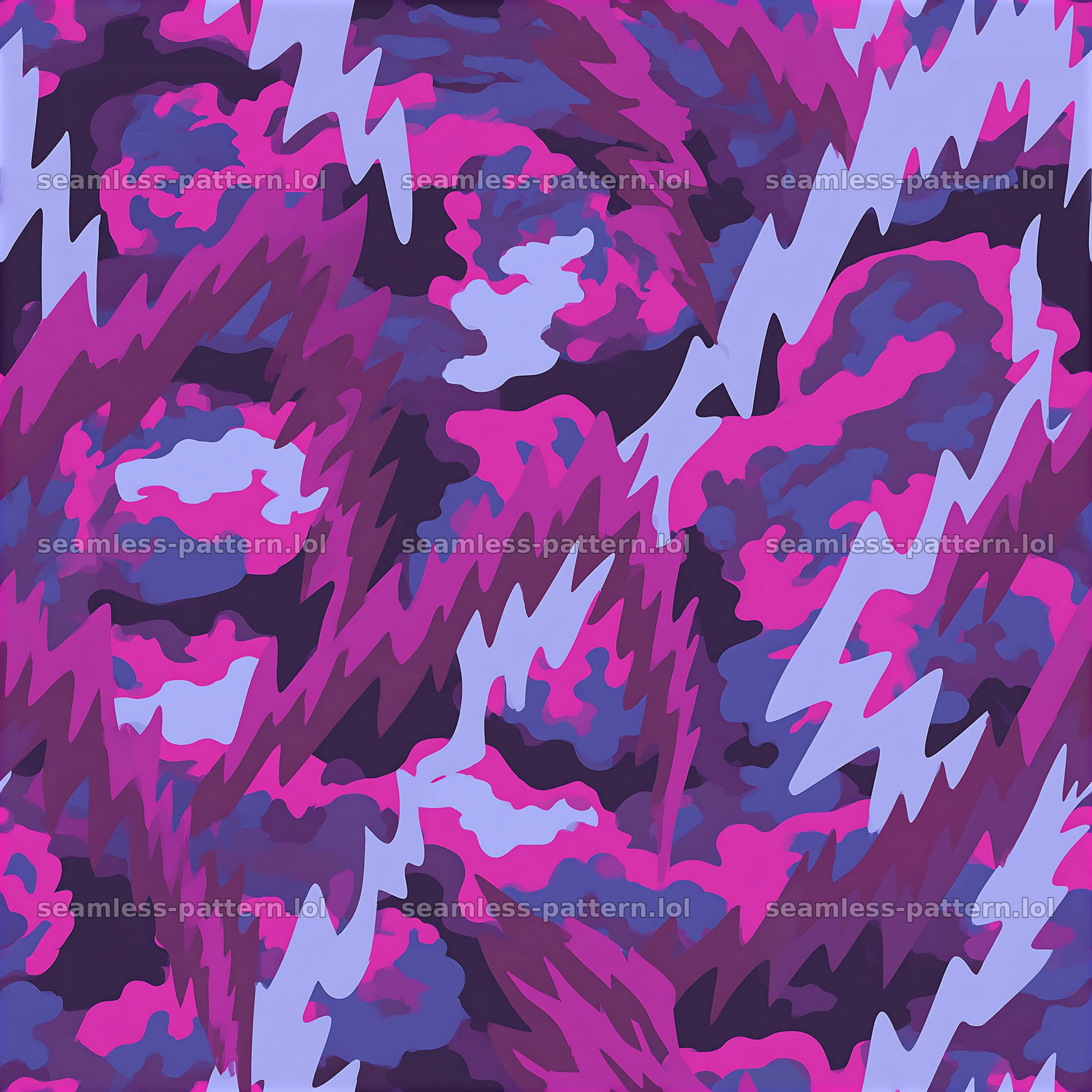 Purple electric camouflage seamless pattern with vivid colors — seamless tileable pattern at 8192x8192