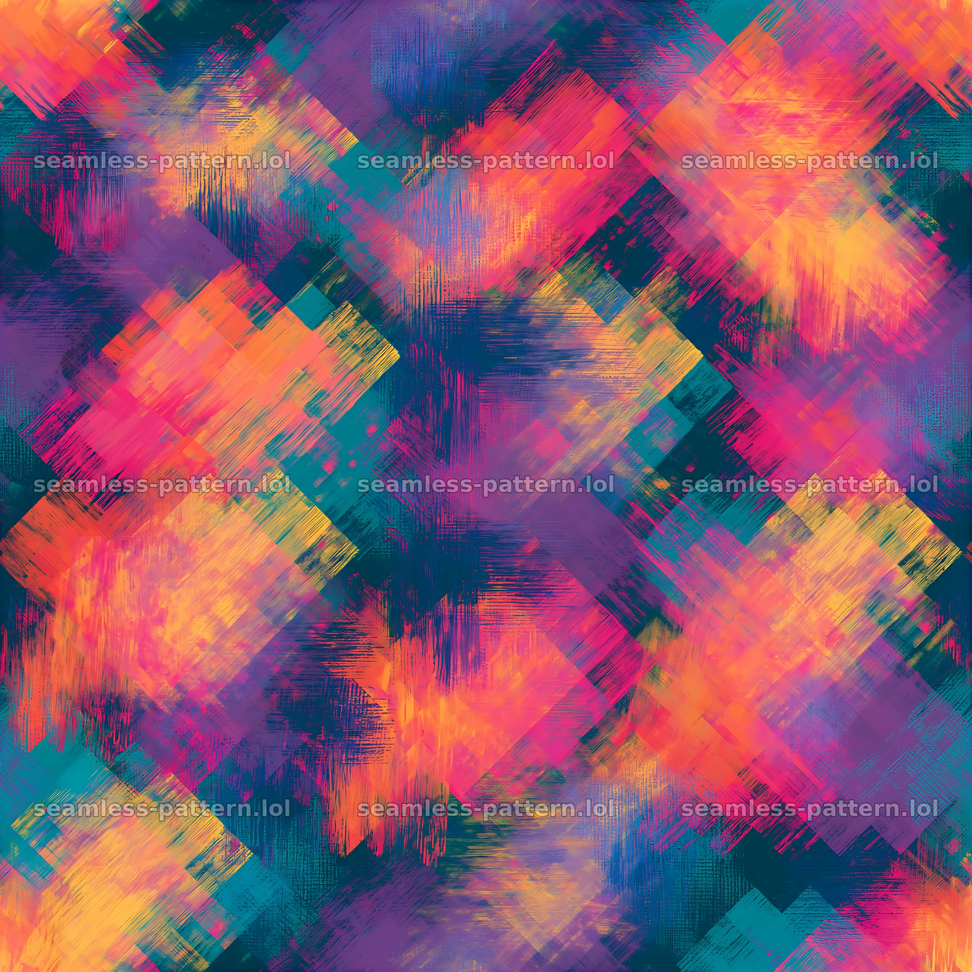 Vibrant paintbrush textures seamless pattern with vivid colors — seamless tileable pattern at 8192x8192