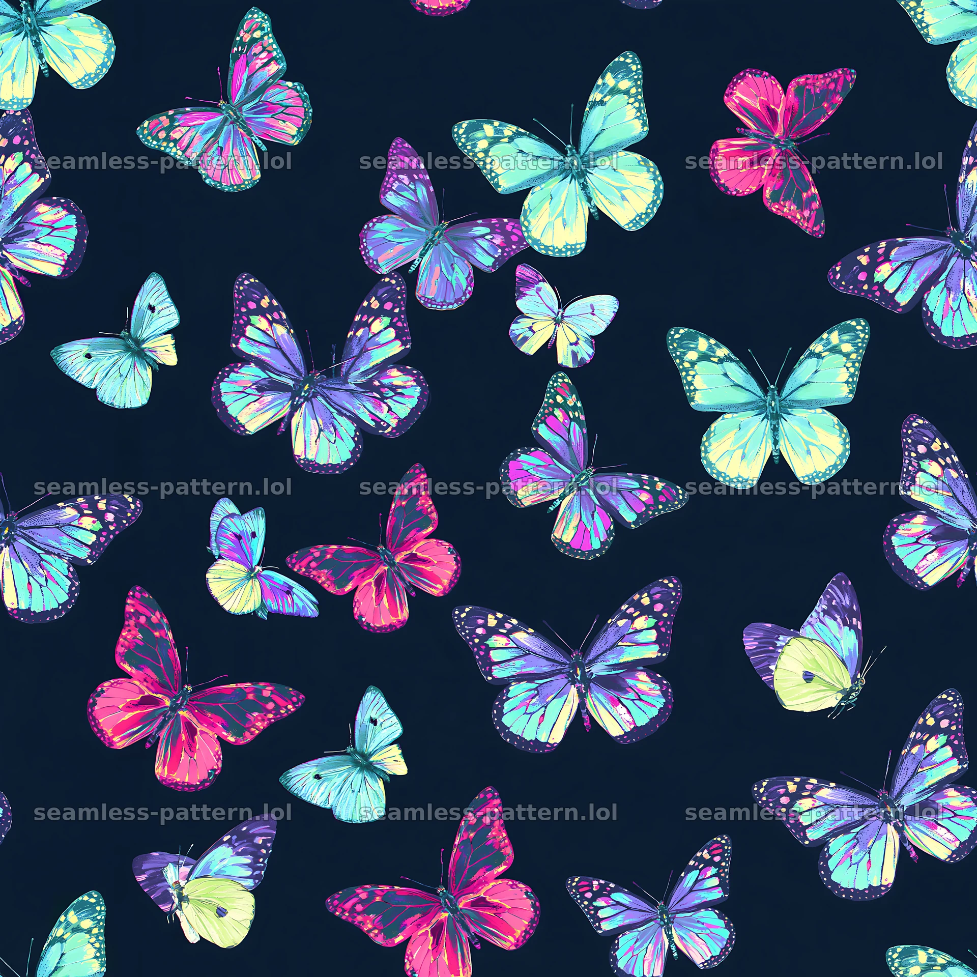 Whimsical butterfly seamless pattern for fabric and wallpaper — seamless tileable pattern