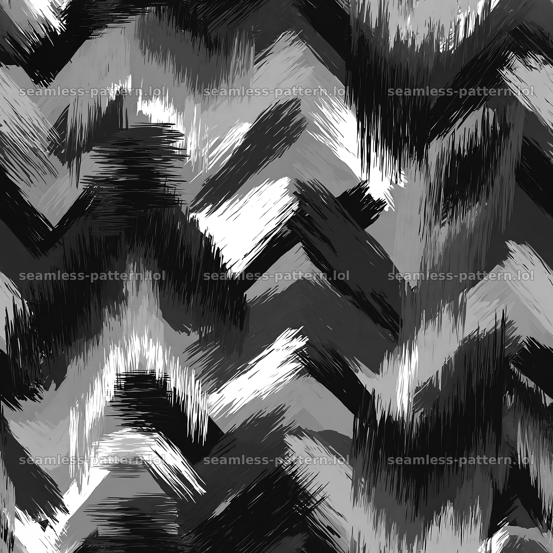 Seamless military camouflage brushstroke pattern in black and white — seamless tileable pattern